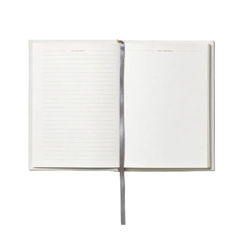 JUST A NOTE beige notebook with white