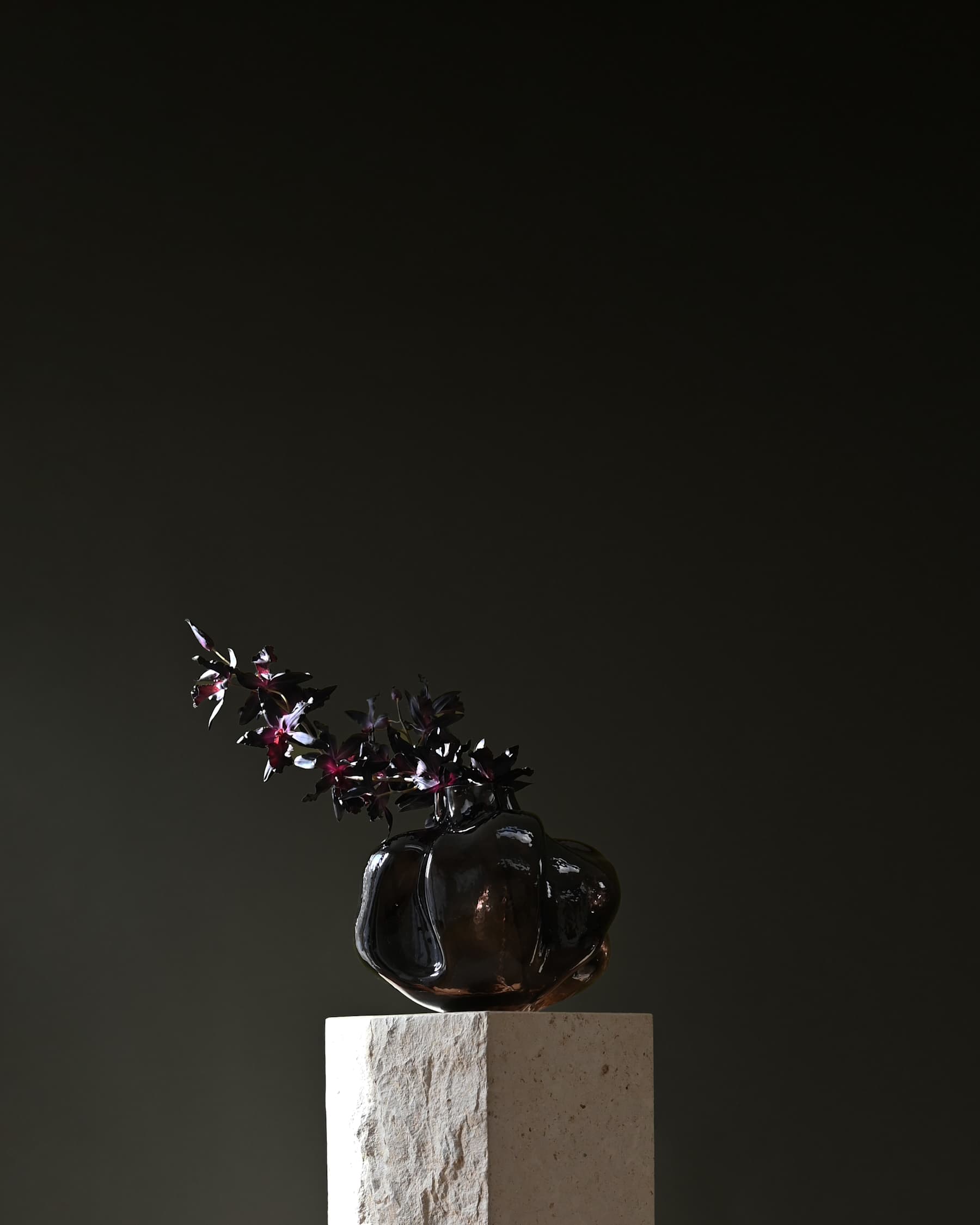 WABI Vase braunes Glas