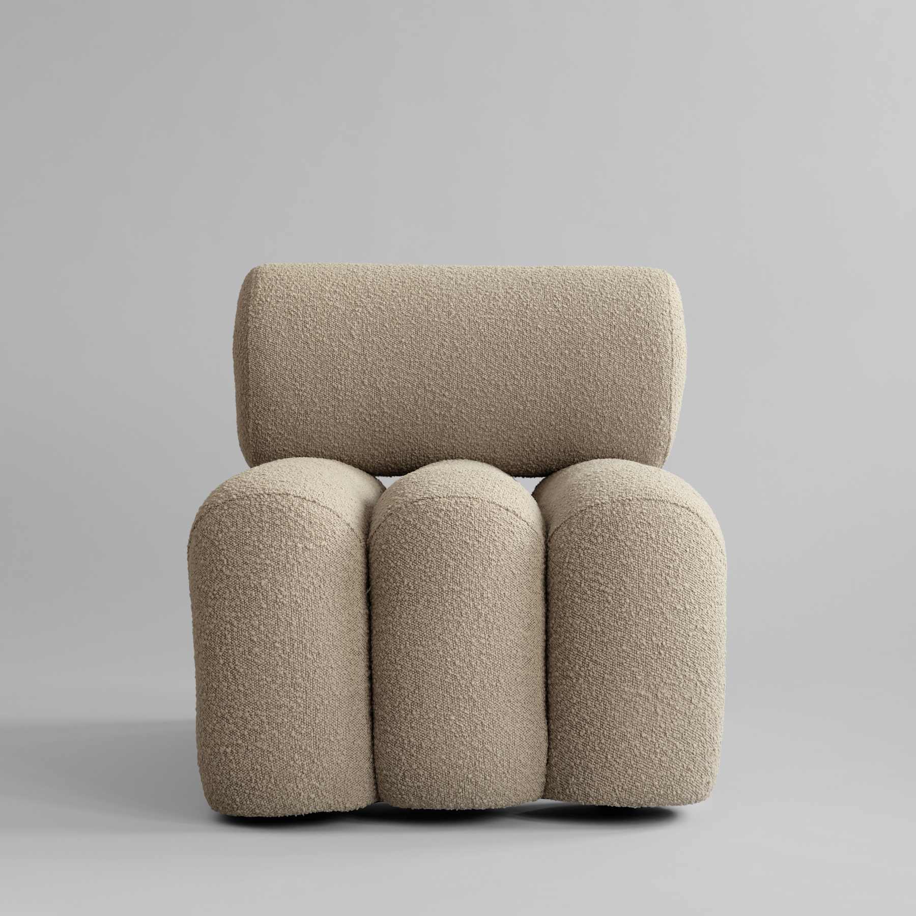 FOKU sandfarbener Bouclé-Sessel [Klaudia] [Amelia sp]