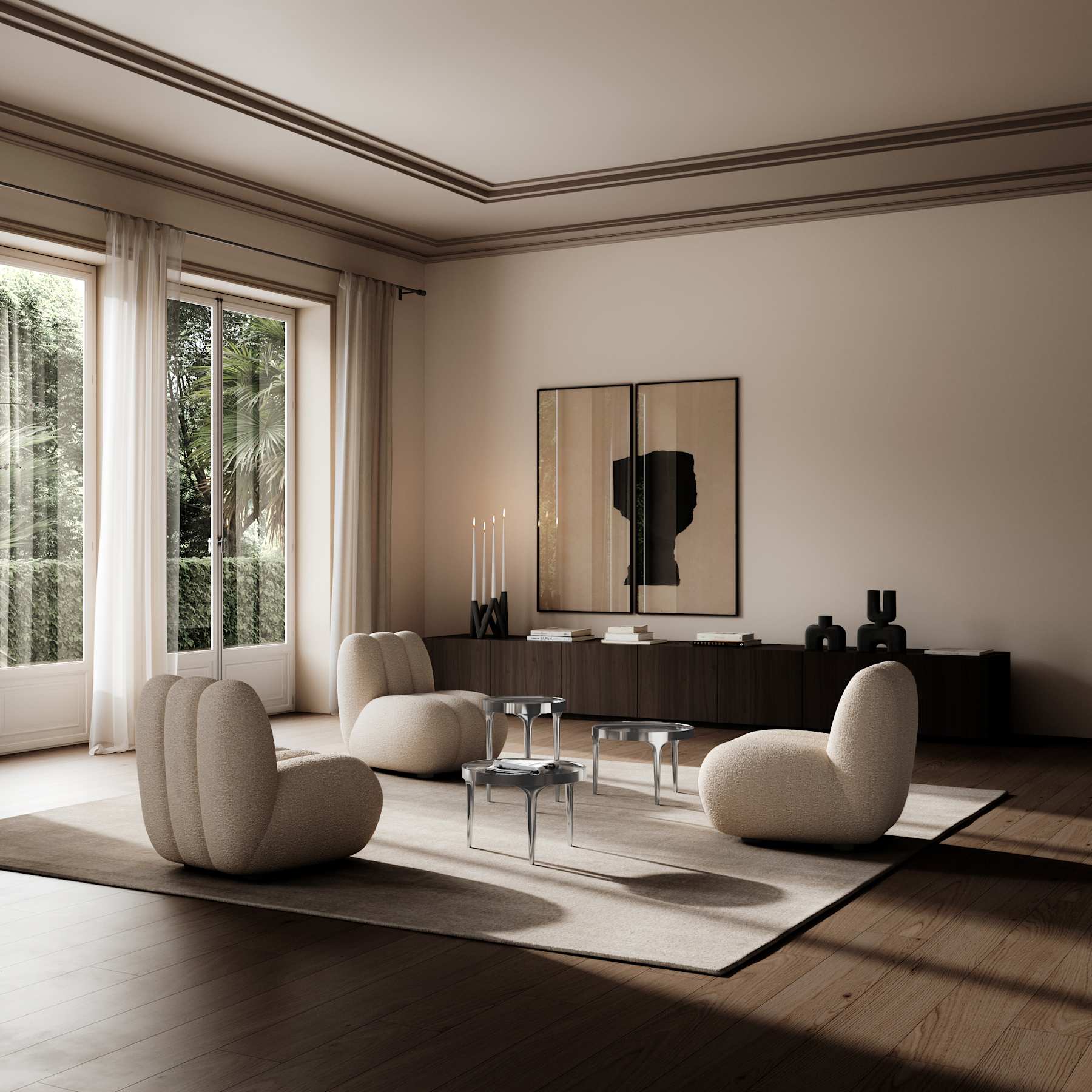 TOE HAIR BOICLé armchair beige [Klaudia]