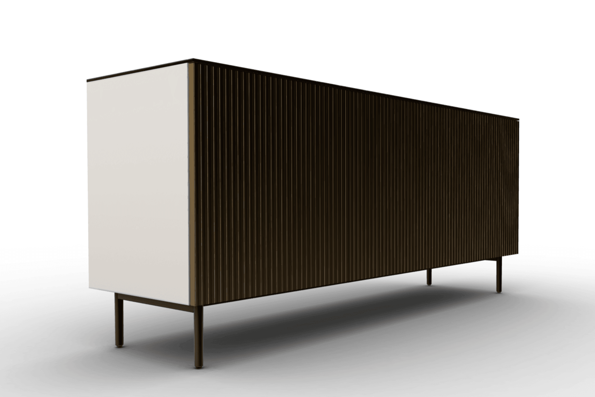 Komoda 3-drzwiowa UNIVERSAL brązowe szkło Calligaris    Eye on Design