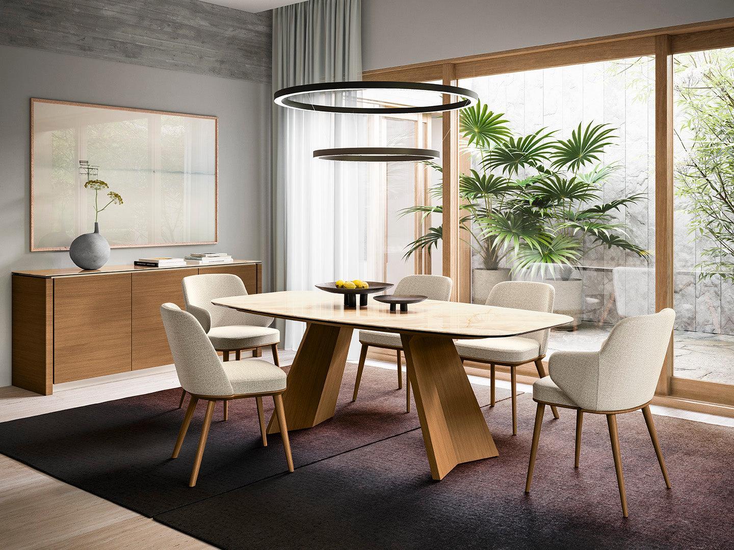 Krzesło FOYER boucle antracyt z drewnianą podstawą Calligaris    Eye on Design