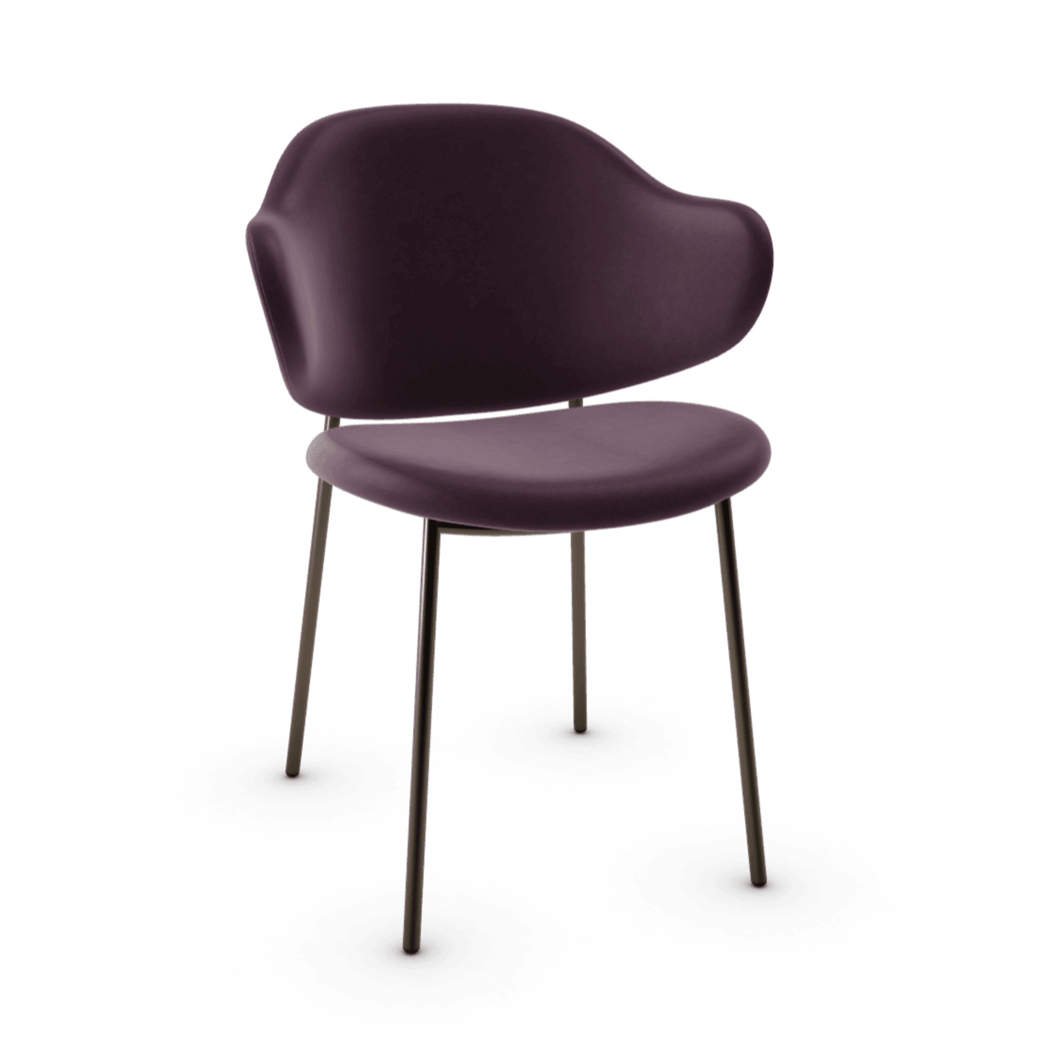 Krzesło HOLLY burgundowa ekoskóra z metalową podstawą Calligaris matowy brąz   Eye on Design