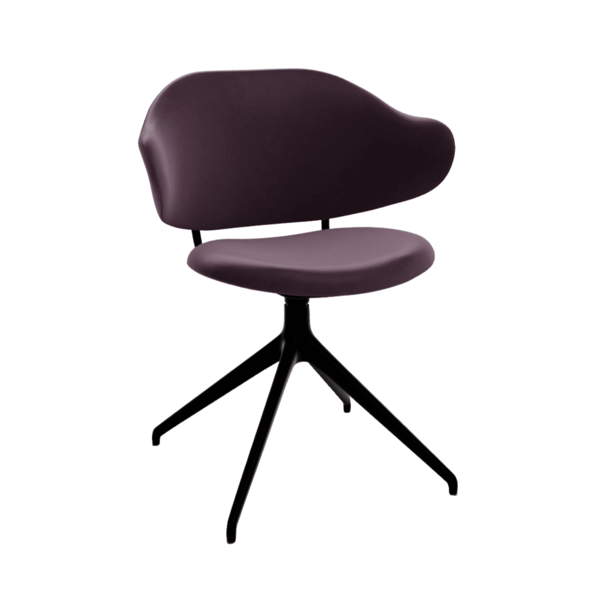 Krzesło obrotowe HOLLY burgundowa ekoskóra Calligaris 180° matowa czerń  Eye on Design