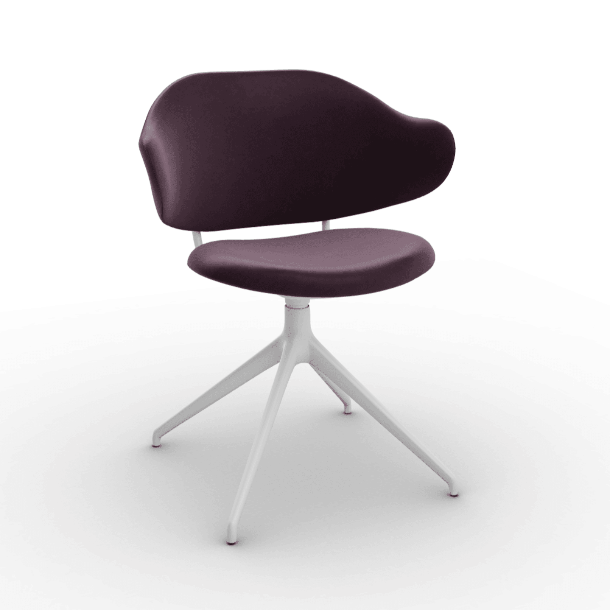 Krzesło obrotowe HOLLY burgundowa ekoskóra Calligaris 180° matowa biel  Eye on Design