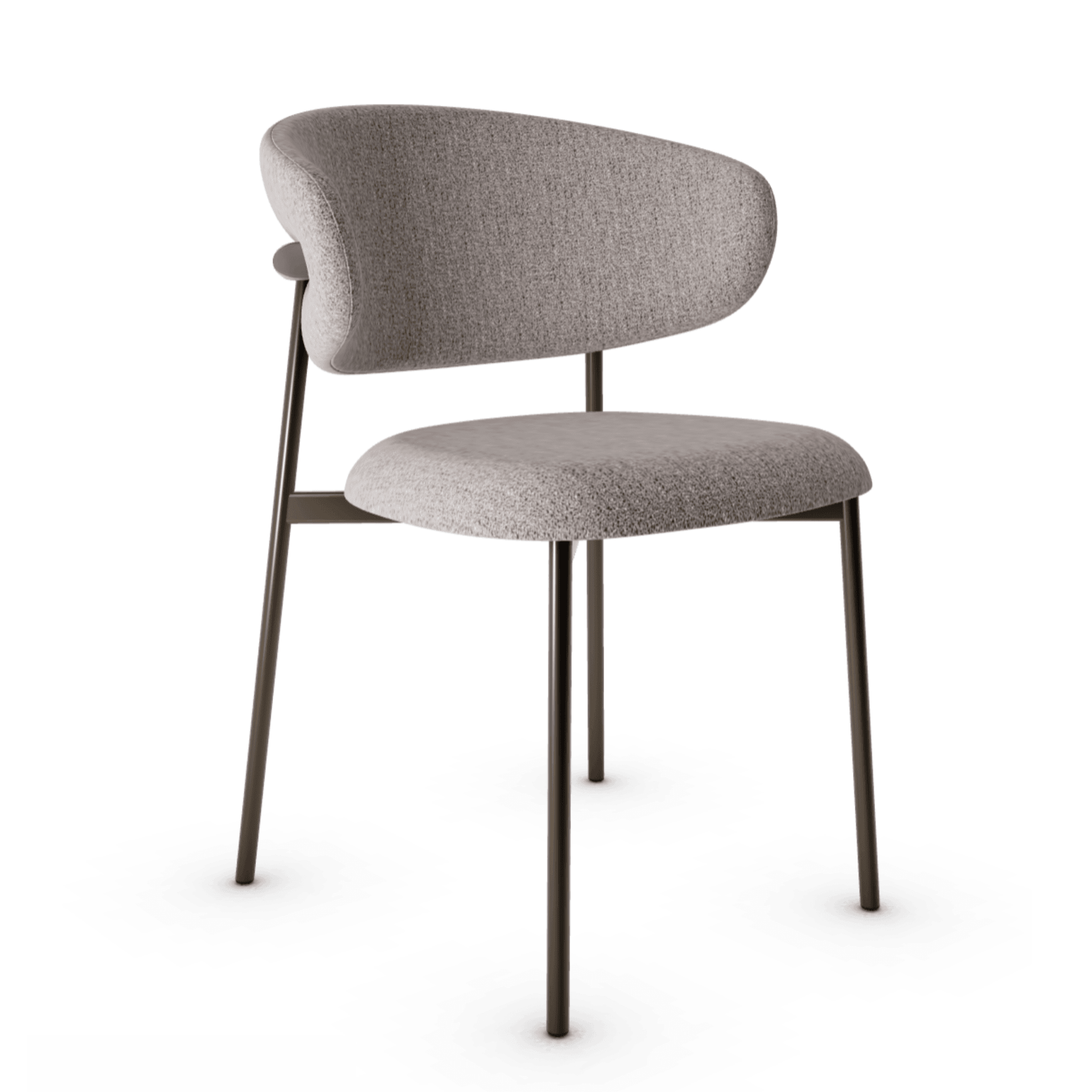 Krzesło OLEANDRO boucle taupe z metalową podstawą Calligaris metalowa matowy brąz   Eye on Design