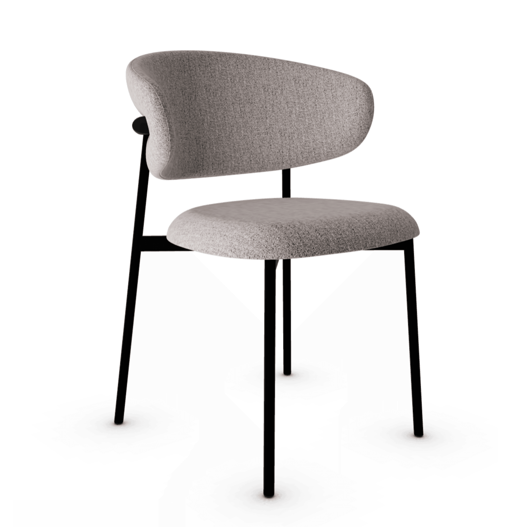 Krzesło OLEANDRO boucle taupe z metalową podstawą Calligaris metalowa matowa czerń   Eye on Design