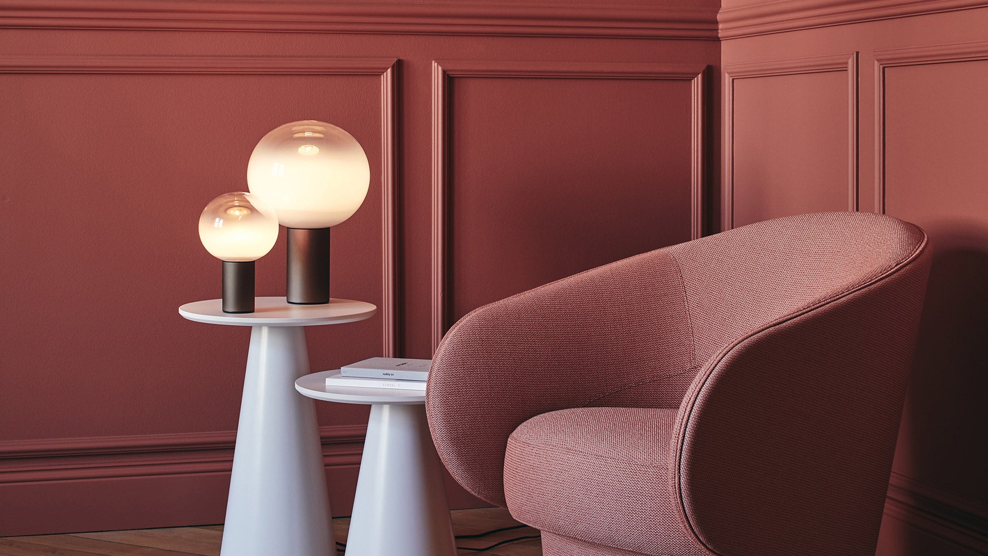 Tischlampe LAGUNA satiniert braun