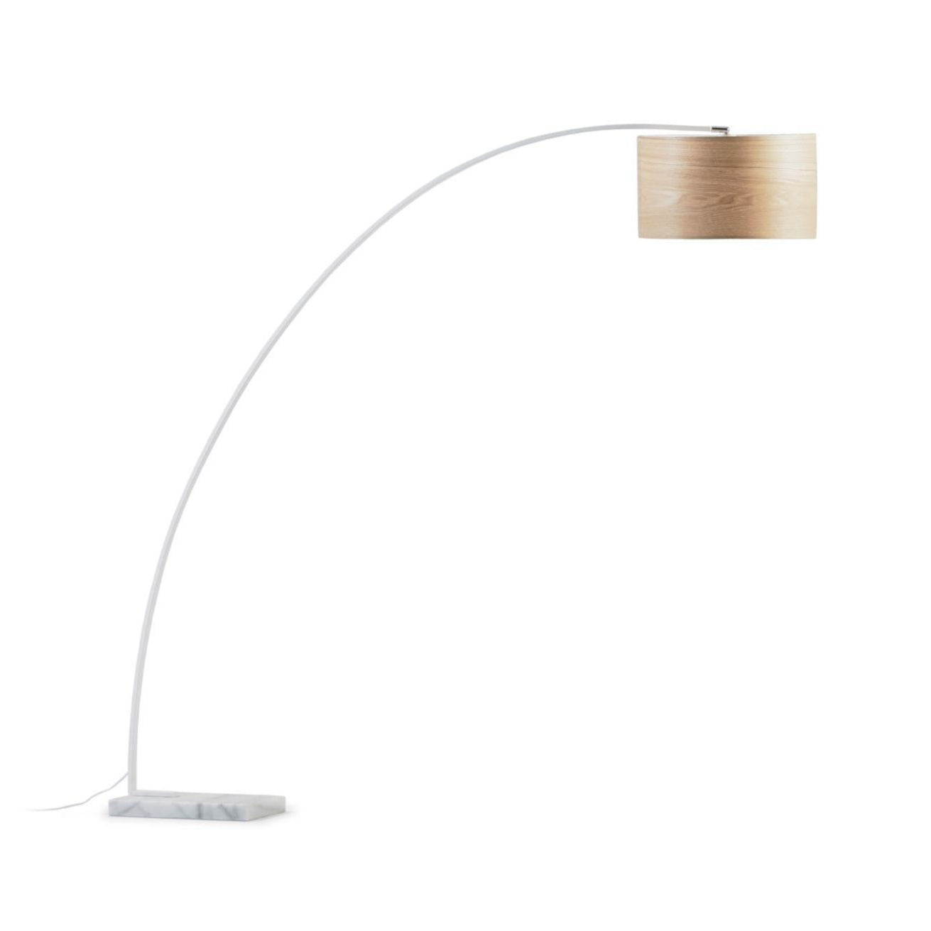 Lampa podłogowa JUHE biały z drewnianym kloszem La Forma    Eye on Design