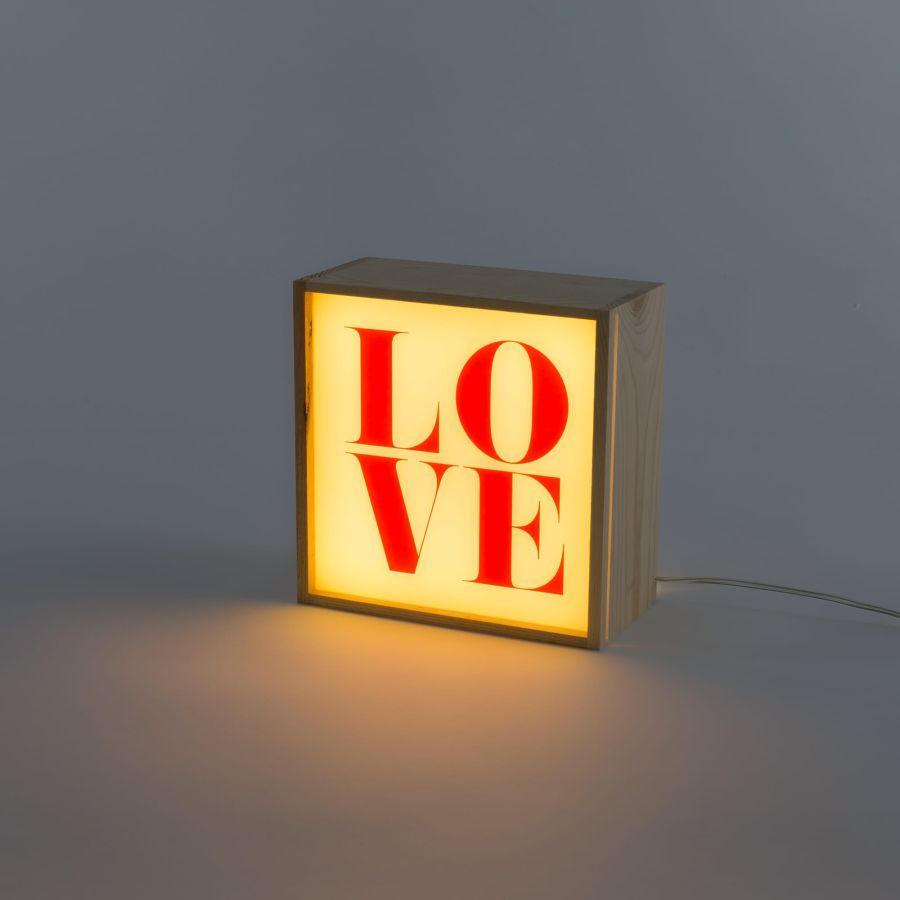 Lampa stołowa LIGHTHINK BOX CHANGE YOUR MIND / LOVE / SOUL FOOD Seletti    Eye on Design