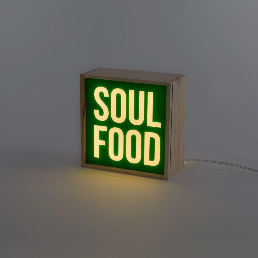 Lampa stołowa LIGHTHINK BOX CHANGE YOUR MIND / LOVE / SOUL FOOD Seletti    Eye on Design