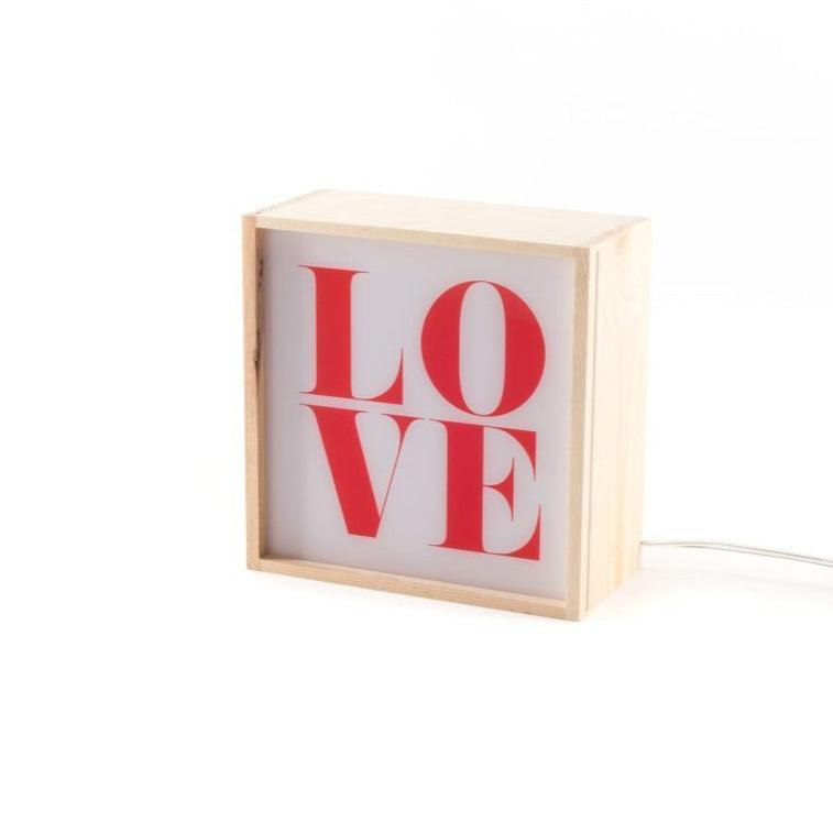 Lampa stołowa LIGHTHINK BOX CHANGE YOUR MIND / LOVE / SOUL FOOD Seletti    Eye on Design