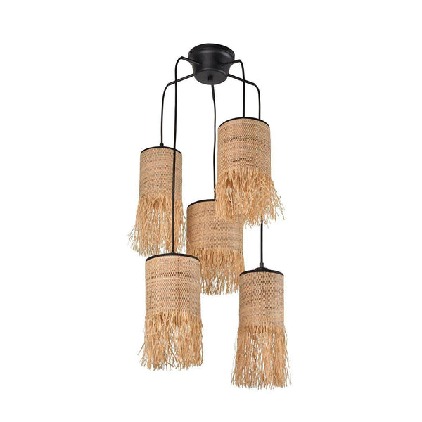 Lampa sufitowa FORMENTERA 5L bananowiec i rafia Market Set    Eye on Design