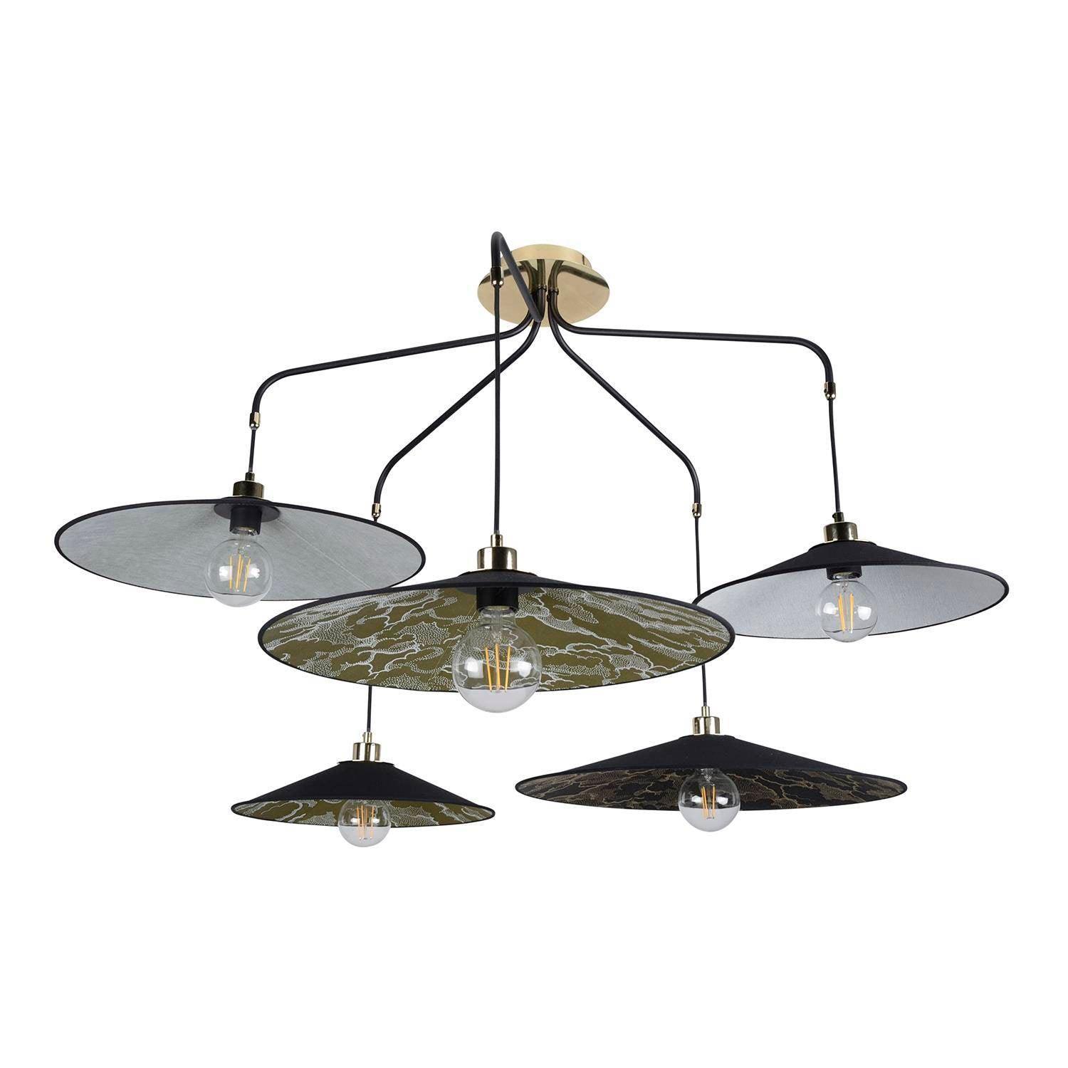 Lampa sufitowa GATSBY 5L mosiężny z czarnym Market Set    Eye on Design