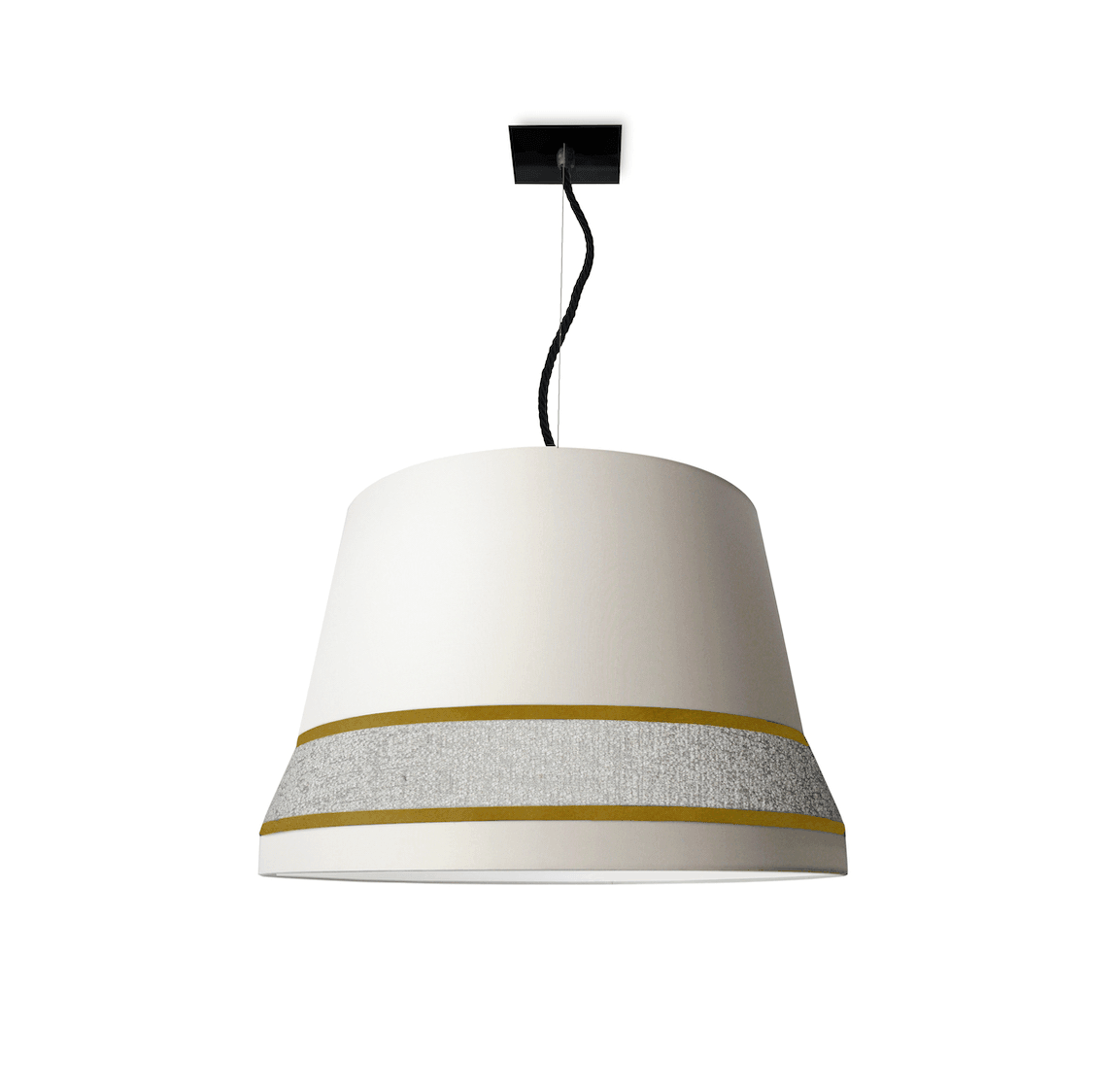 Lampa wisząca AUDREY biały z musztardowym wykończeniem Contardi    Eye on Design