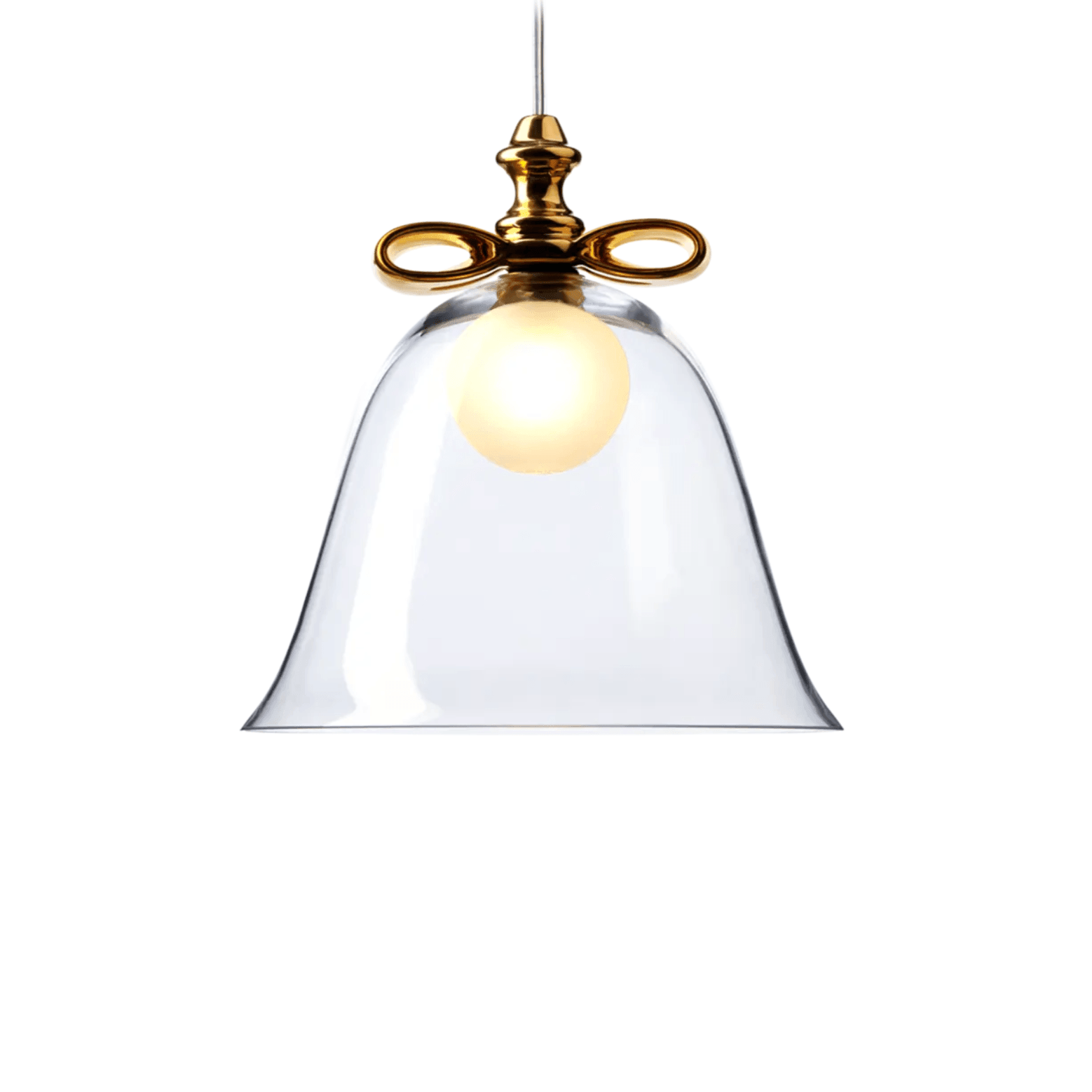 Lampa wisząca BELL transparentne szkło ze złotym Moooi 36 cm   Eye on Design