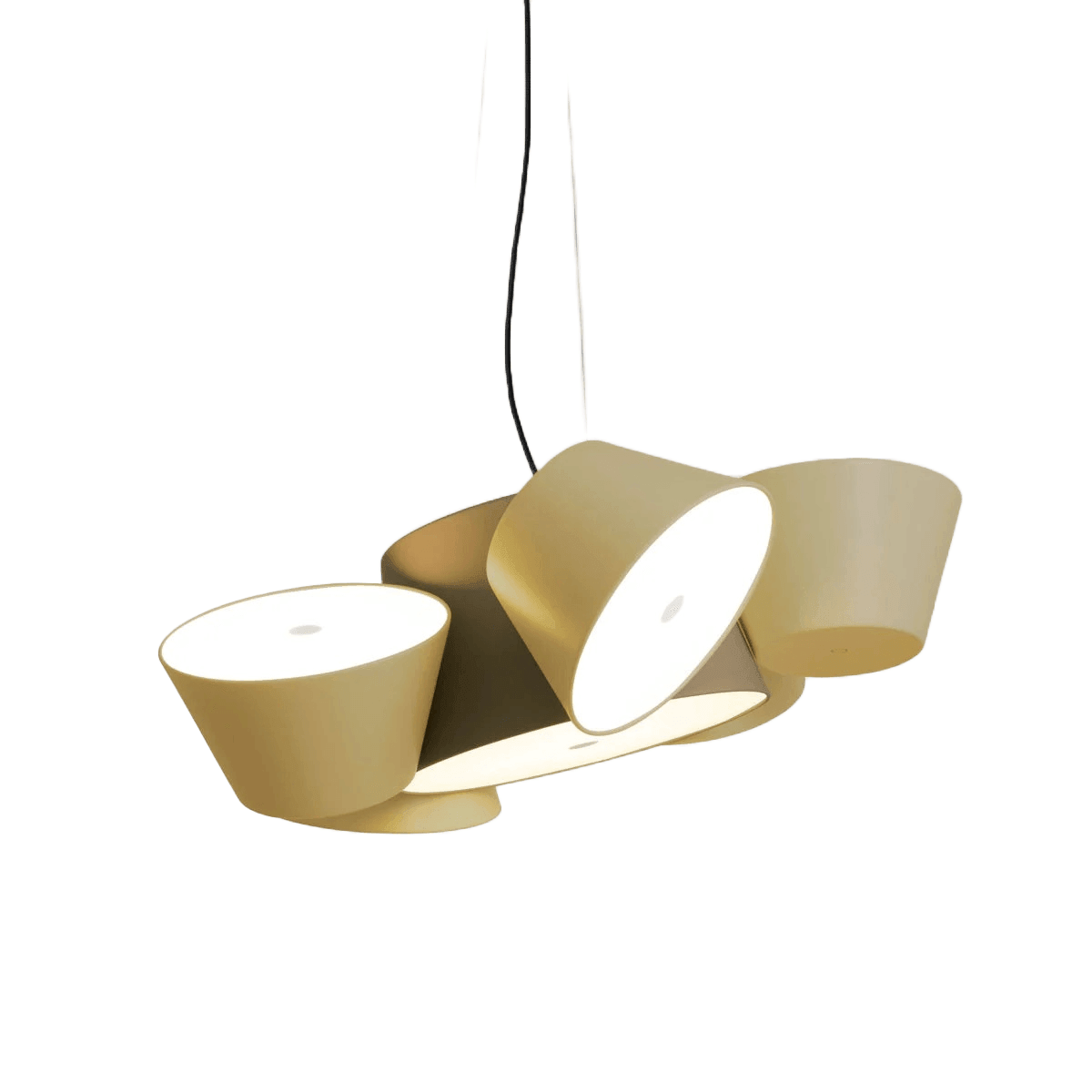 Lampa wisząca okrągła TAM TAM khaki z oliwkowymi kloszami – Marset