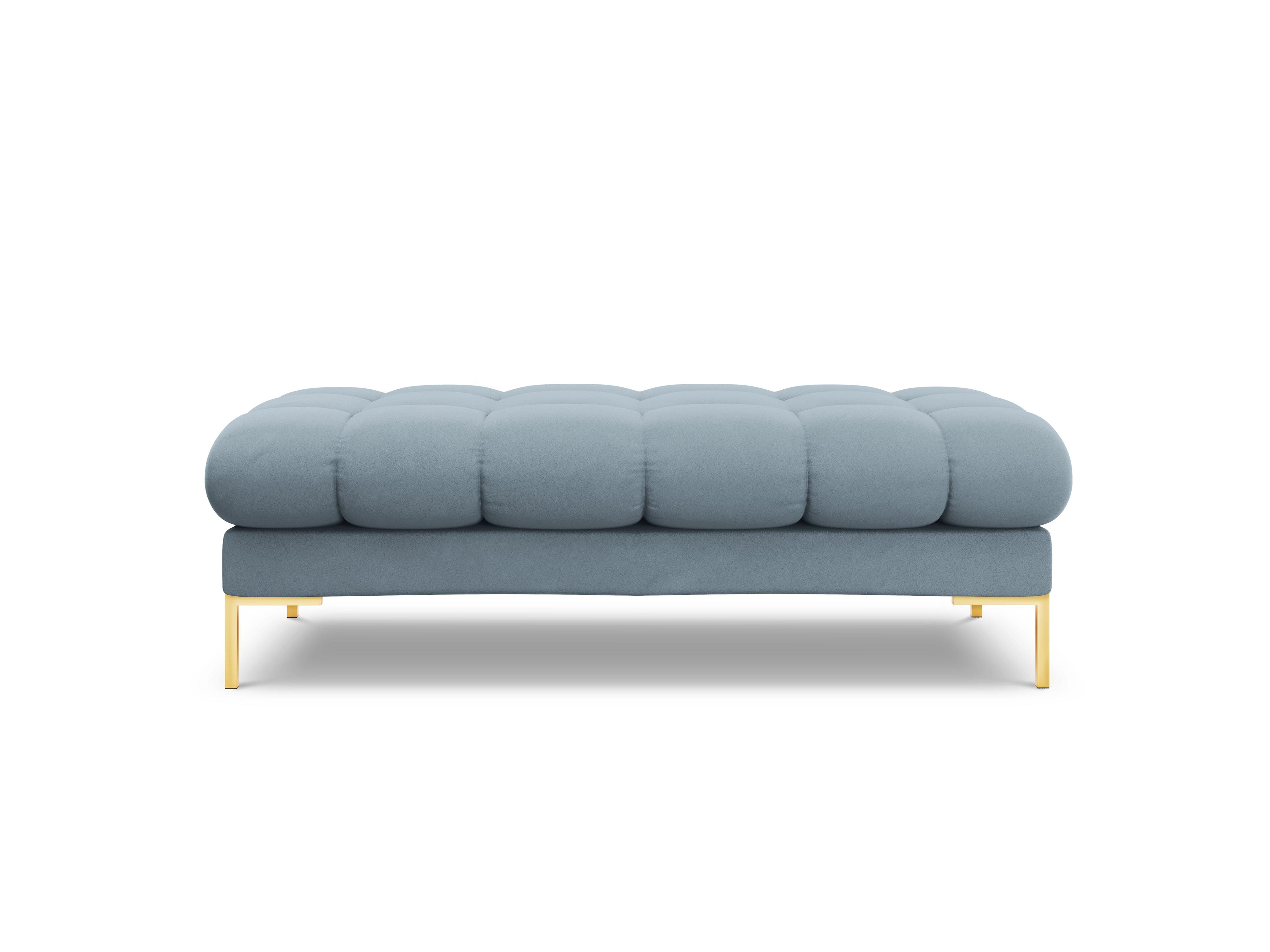 Ławka aksamitna BALI jasnoniebieski ze złotą podstawą Cosmopolitan Design    Eye on Design