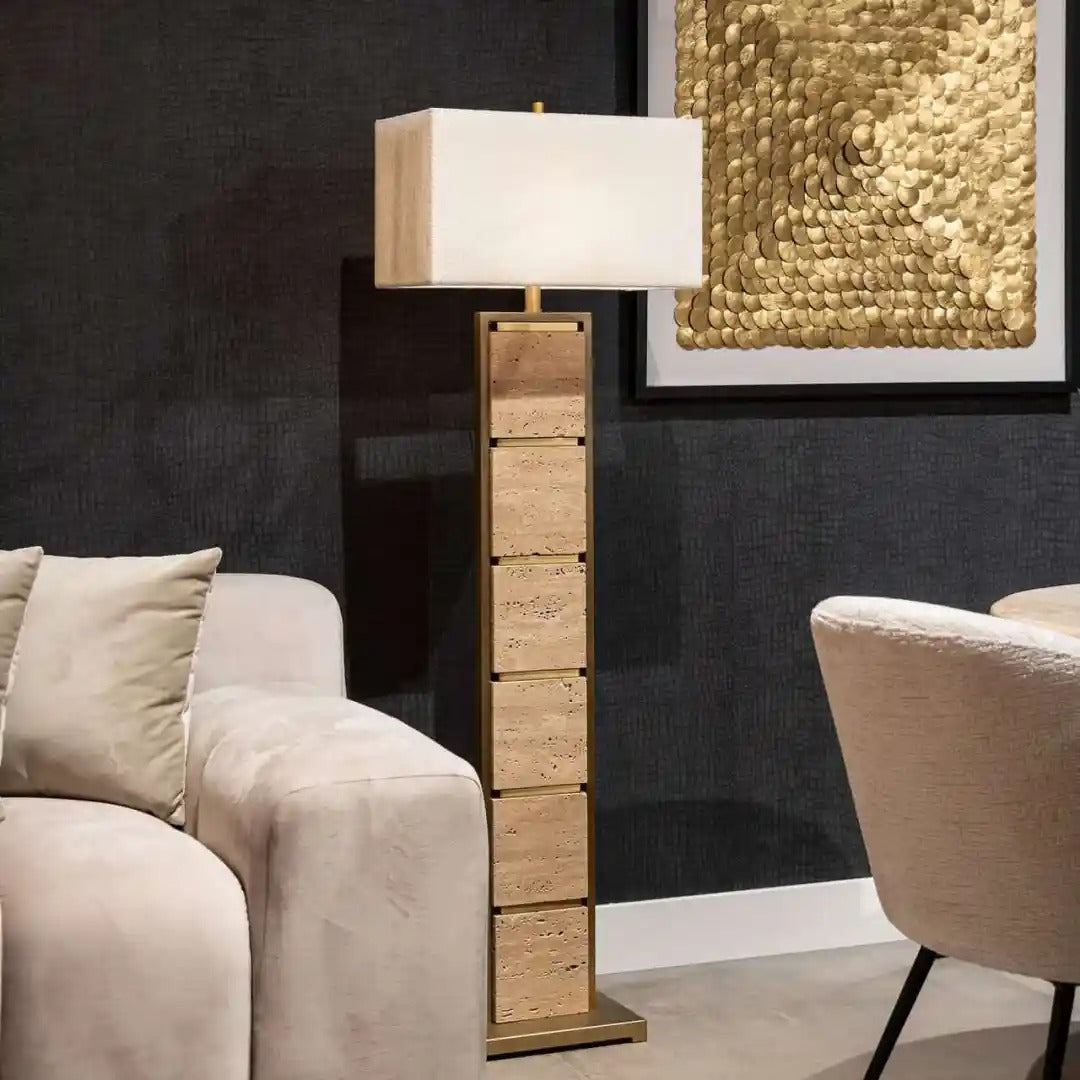 Stehlampe MEYRA brauner Marmor