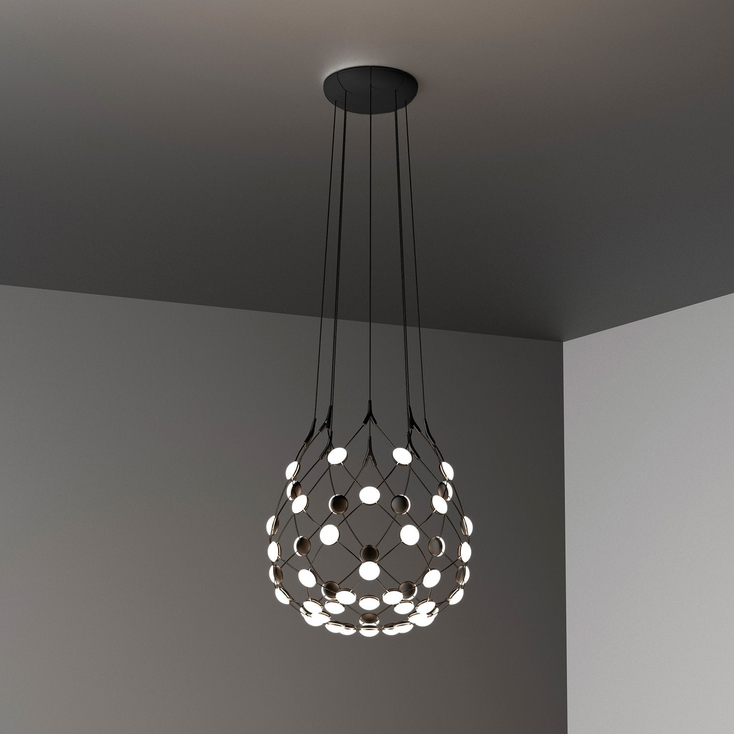 Black mesh hanging lamp