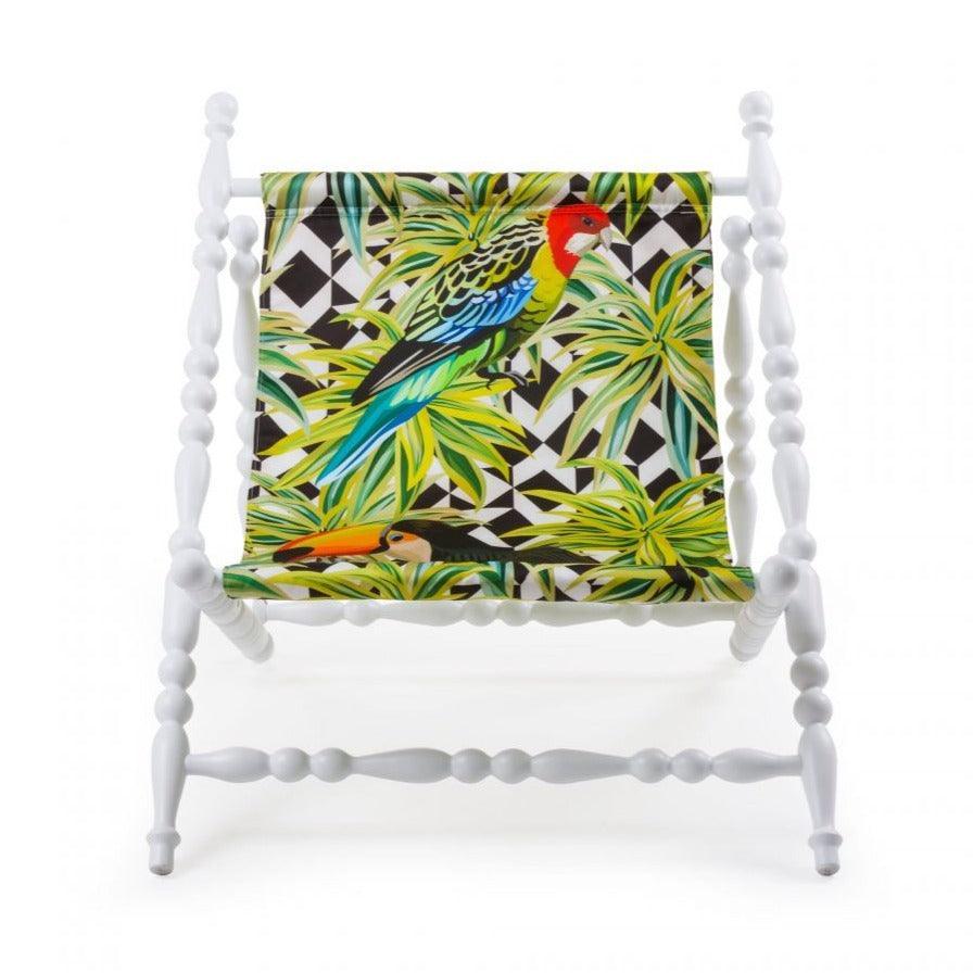 Leżak HERITAGE PARROTS z białą ramą Seletti    Eye on Design