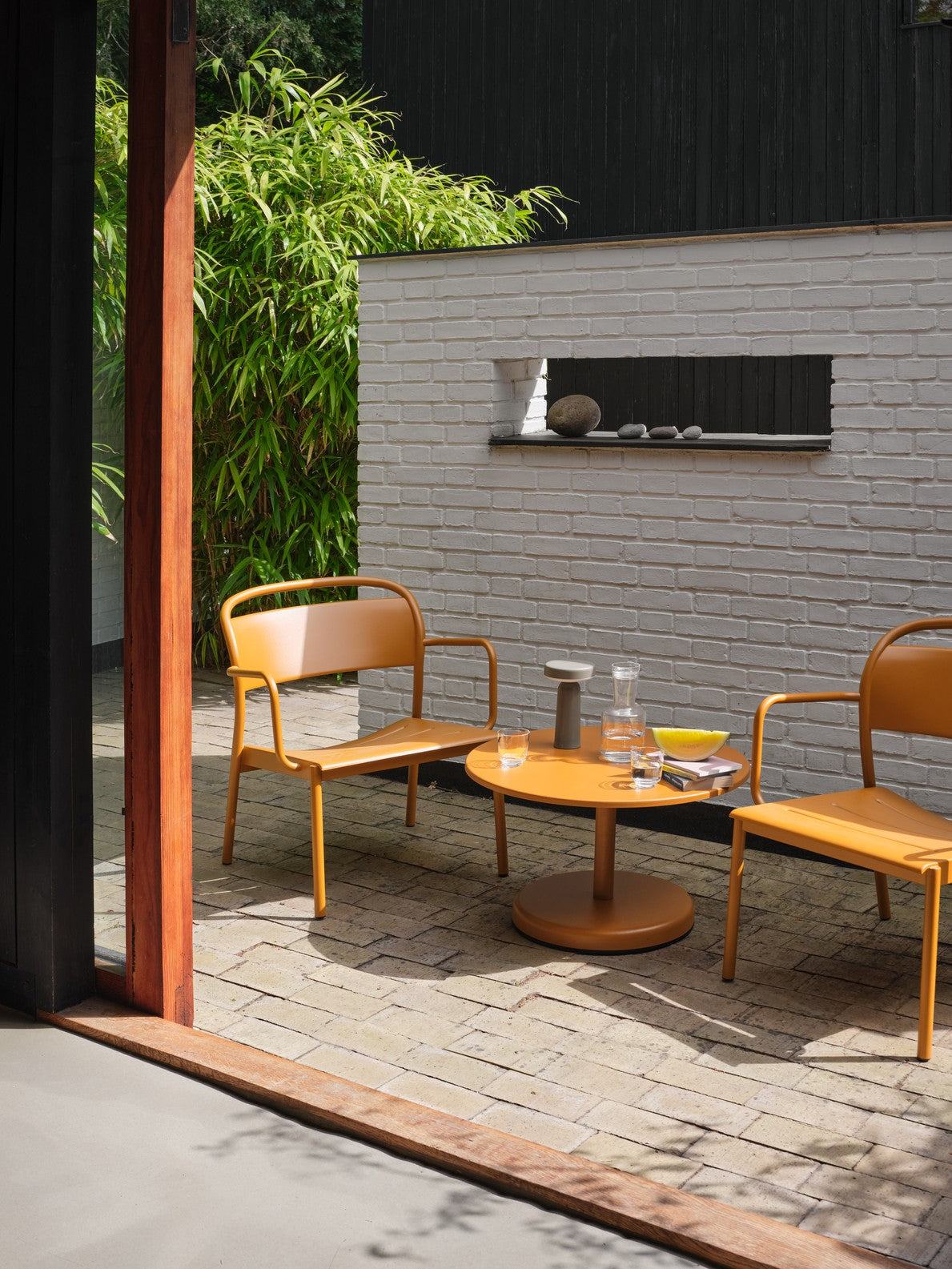 LINEAR Outdoor Coffee Table Orange Steel
