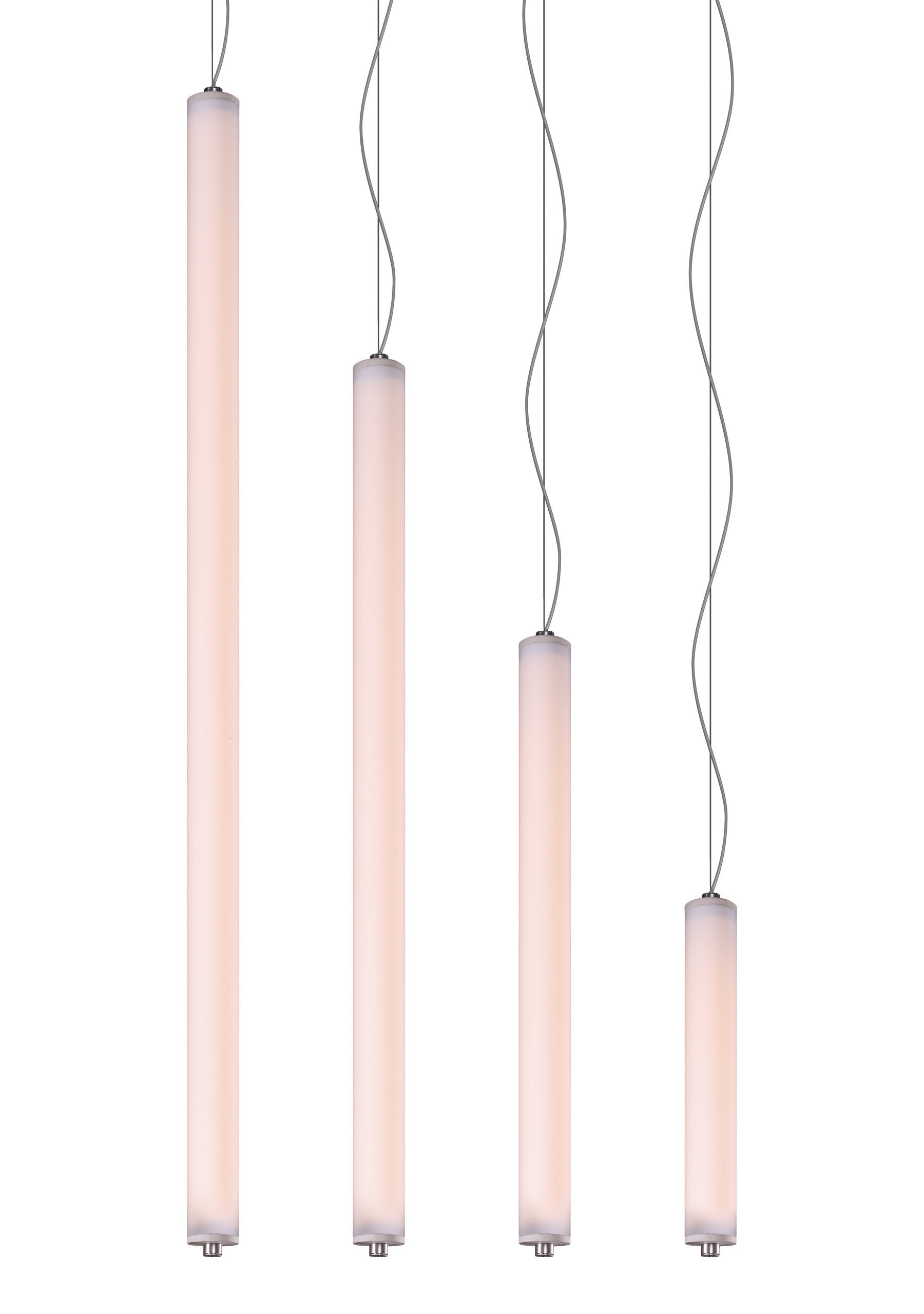 LONGA vertical pendant lamp with a milky shade and concrete detail