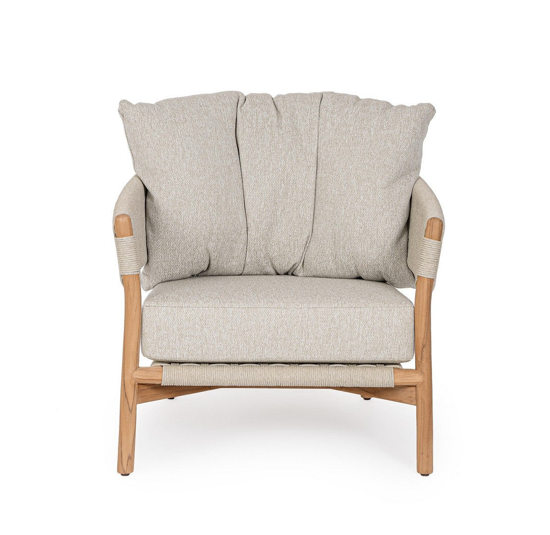 Außenstuhl GARITA in Beige mit Holzgestell