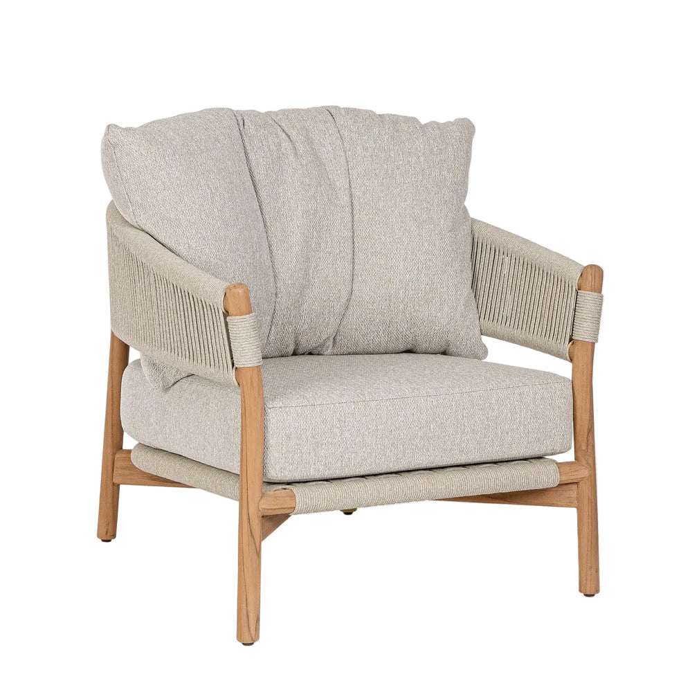 Außenstuhl GARITA in Beige mit Holzgestell