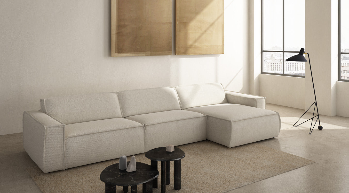 Modularer 3,5-sitziger linksseitiger LUMO Polstersofa