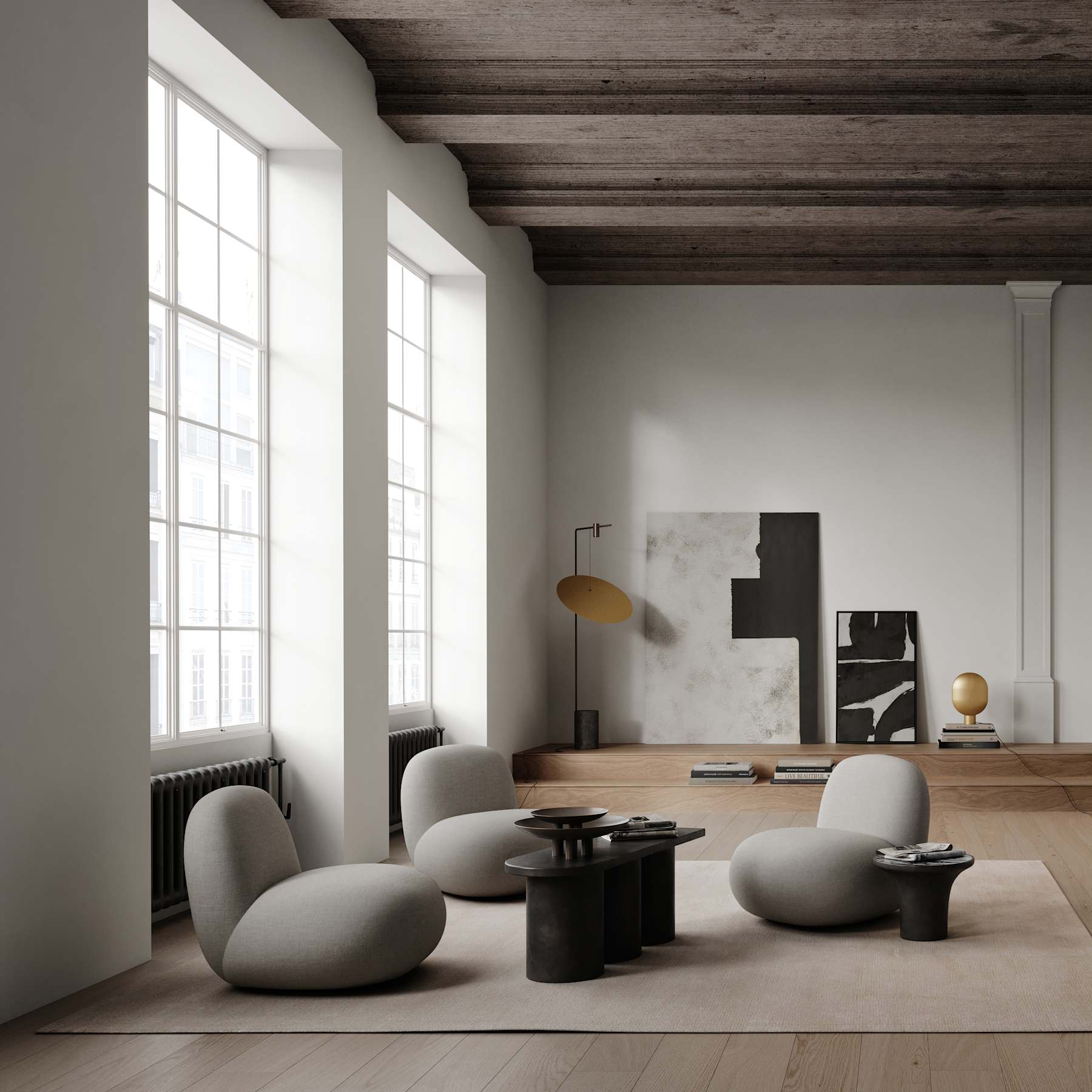 TOE CHAIR FLAT grauer Sessel [Klaudia]