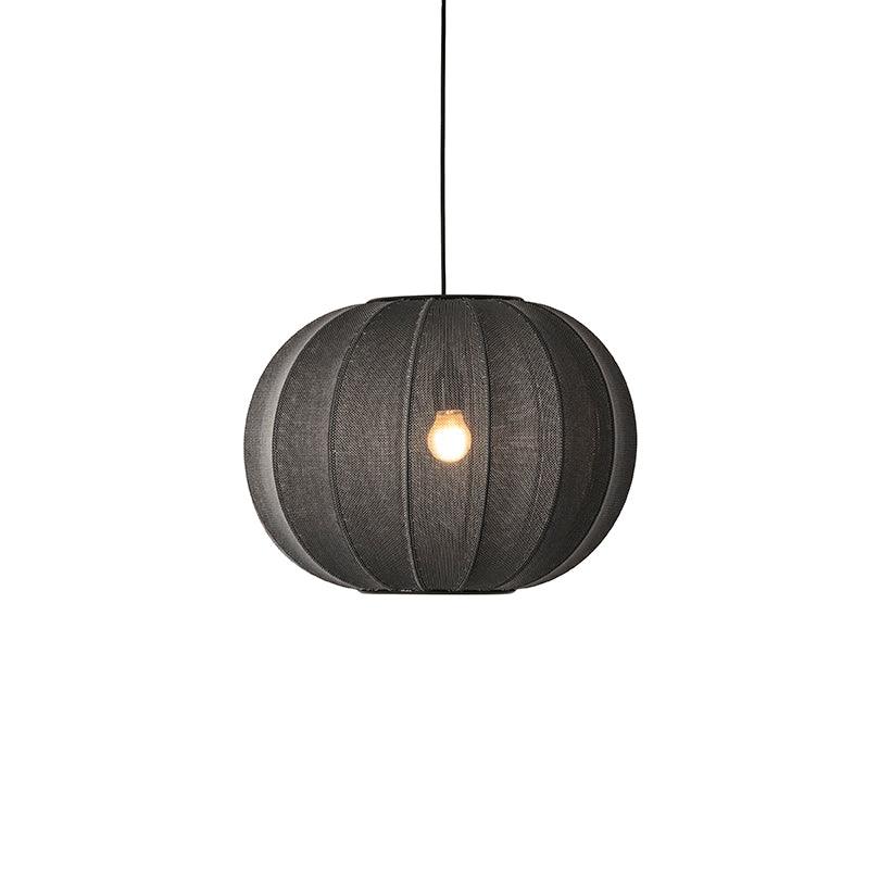 Strick-auf runde hängende Lampe schwarz