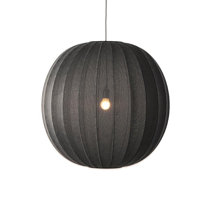 Strick-auf runde hängende Lampe schwarz