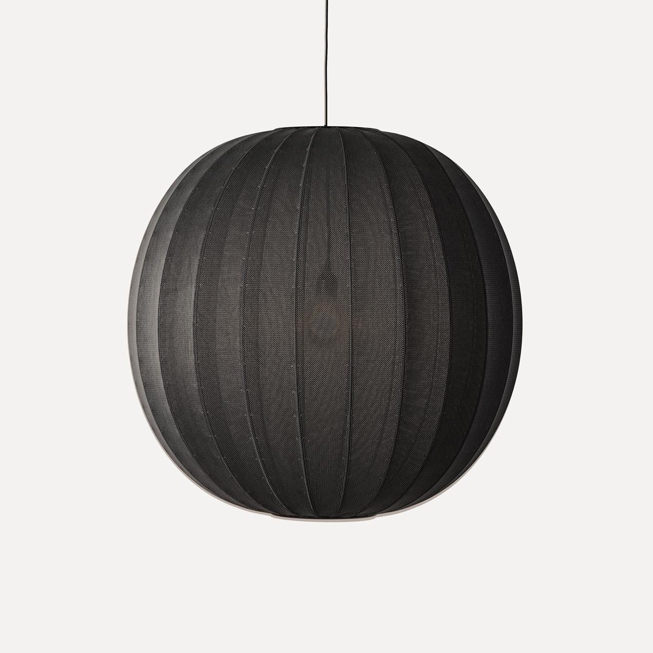 Strick-auf runde hängende Lampe schwarz