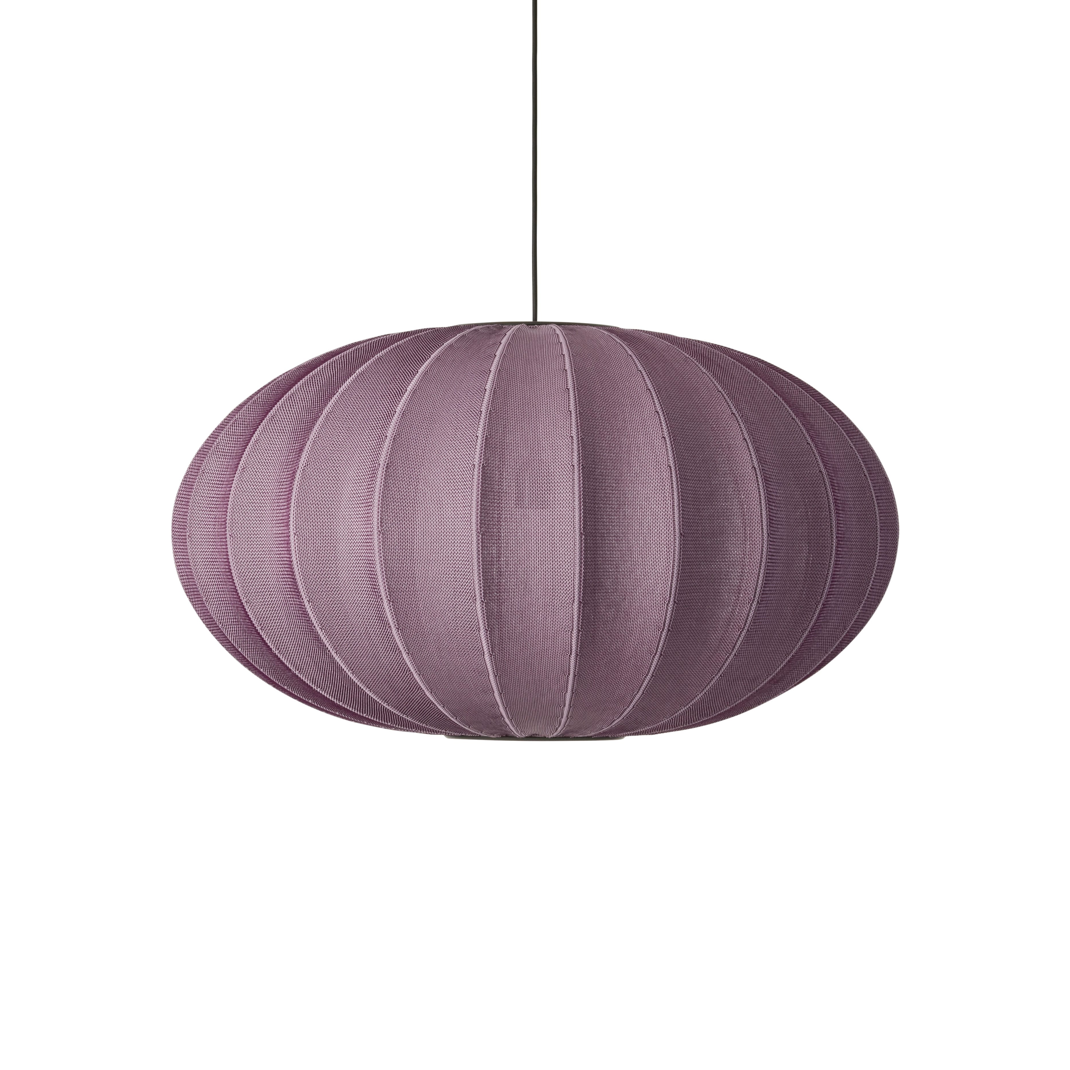 Ovale Burgunder-Hang-Lampe mit Strickwit.