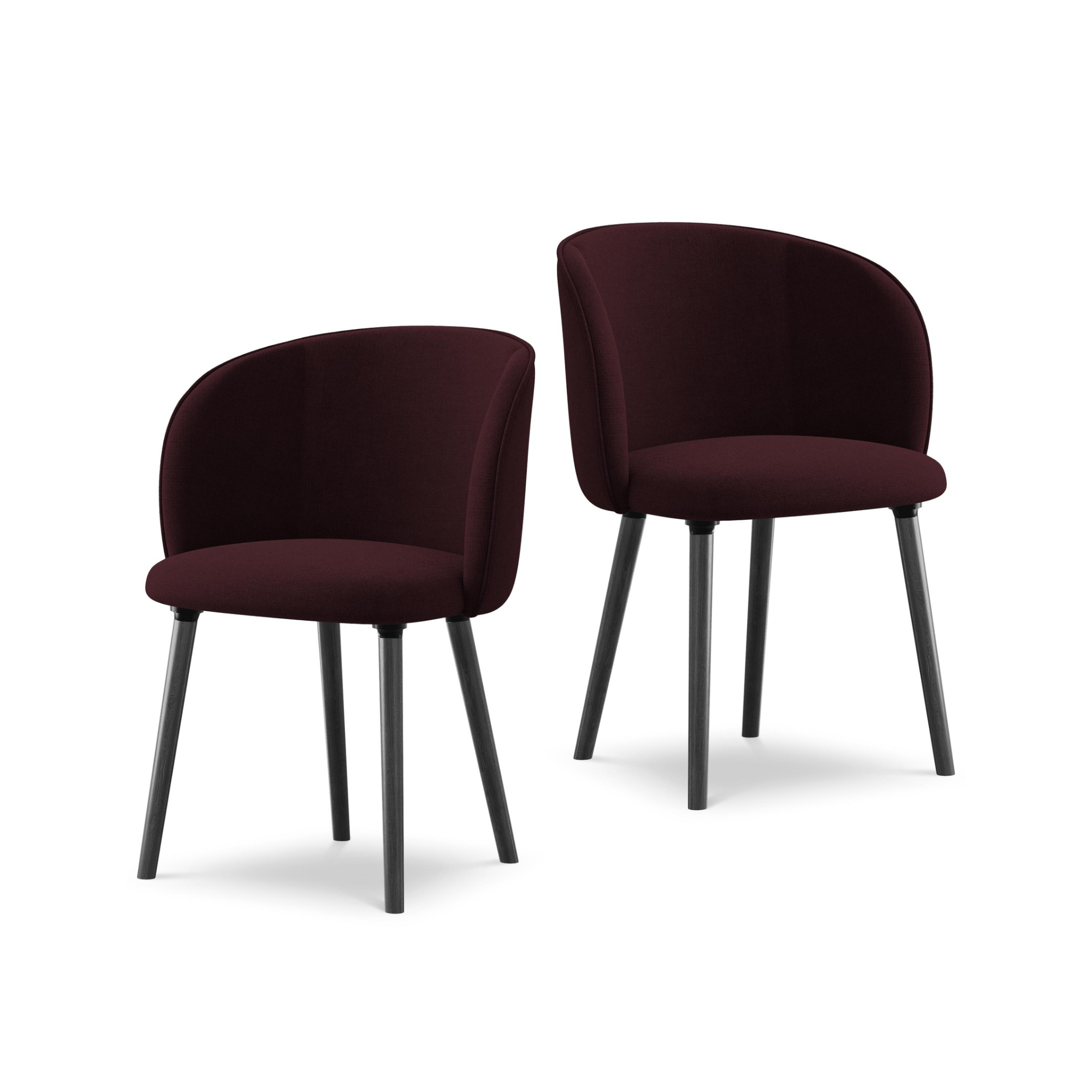 MAIA Chair in Burgundy with Black Oak Base