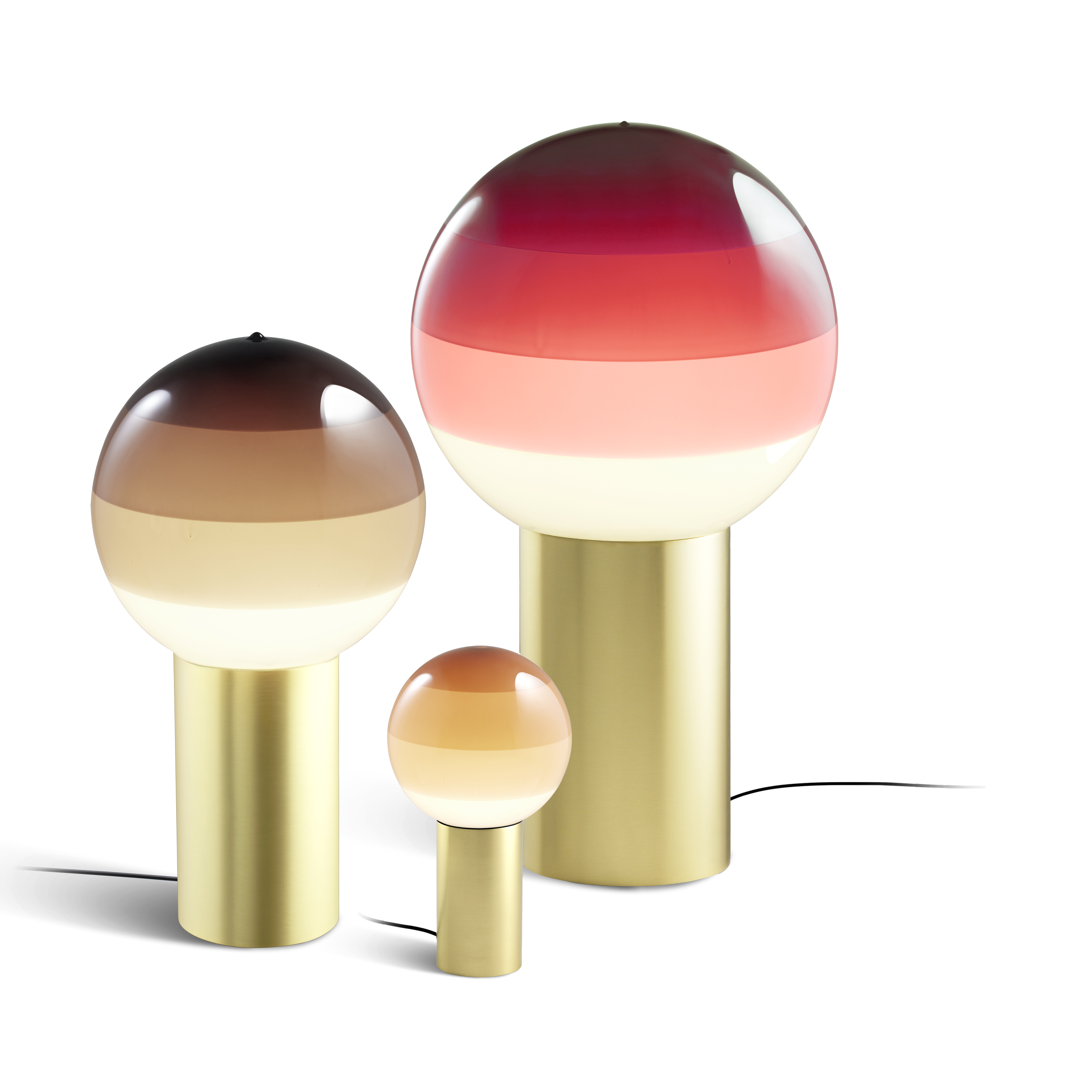 Tischlampe DIPPING creme mit goldenem Fuß