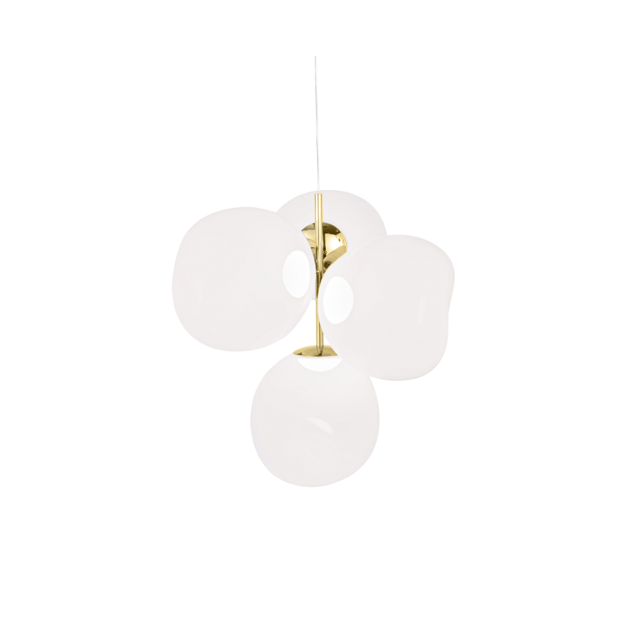 Melt melt chandelier with a golden finish