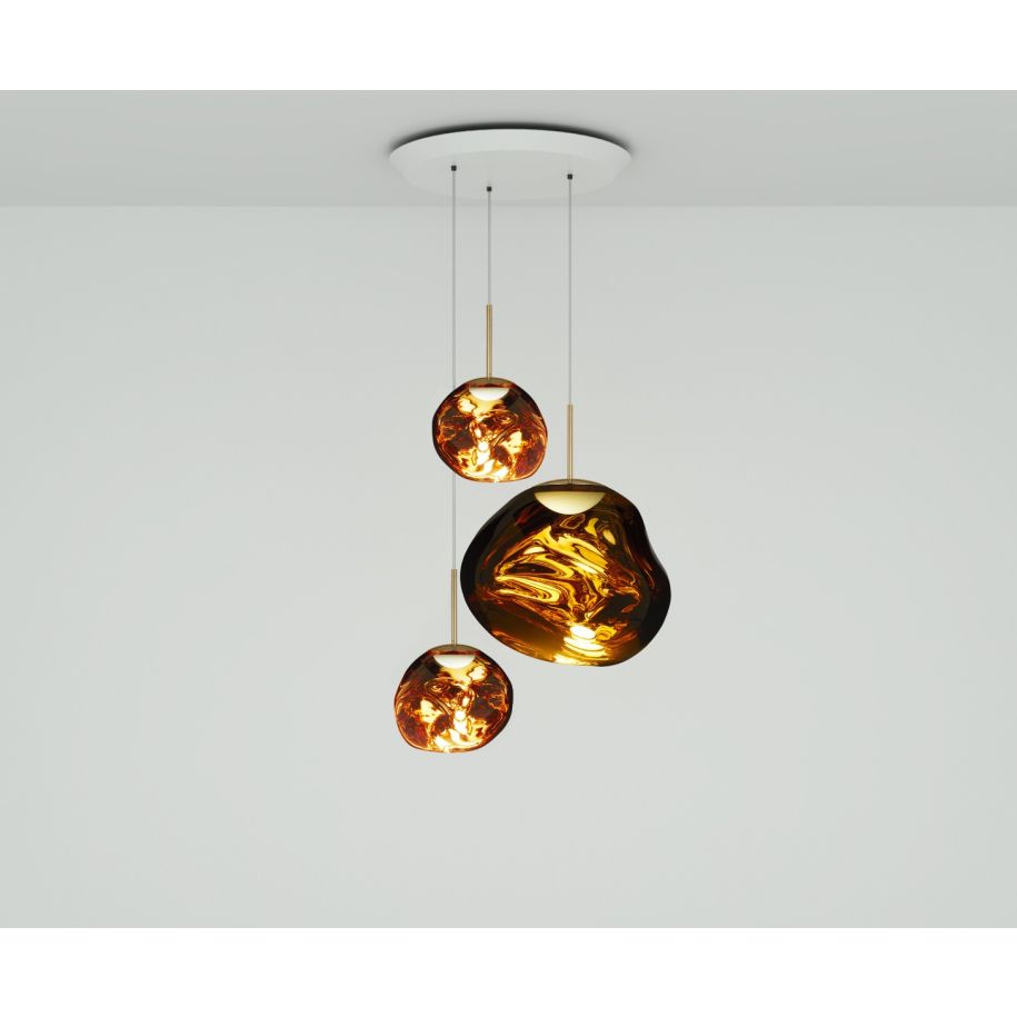 Melt round hanging lamp gold