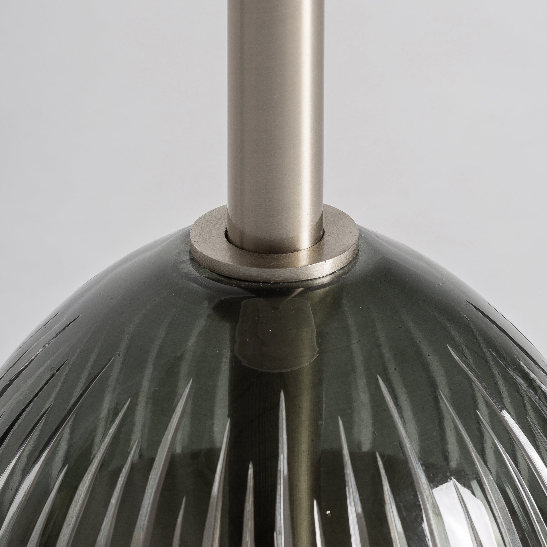 Beistelltisch MURANO graues Glas mit Marmorplatte