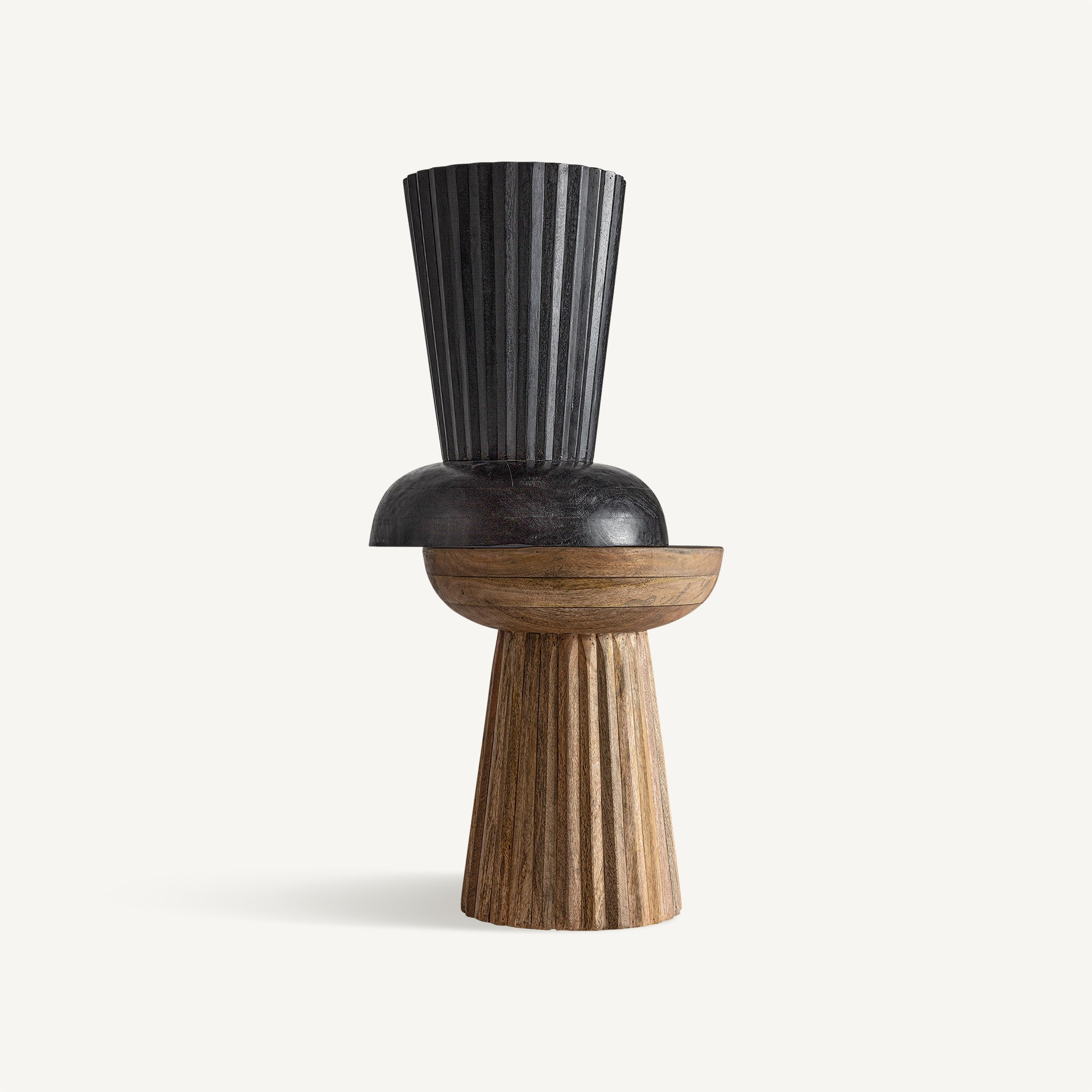 Kaffeetisch PLISSÉ WOOD schwarzes Mangoholz