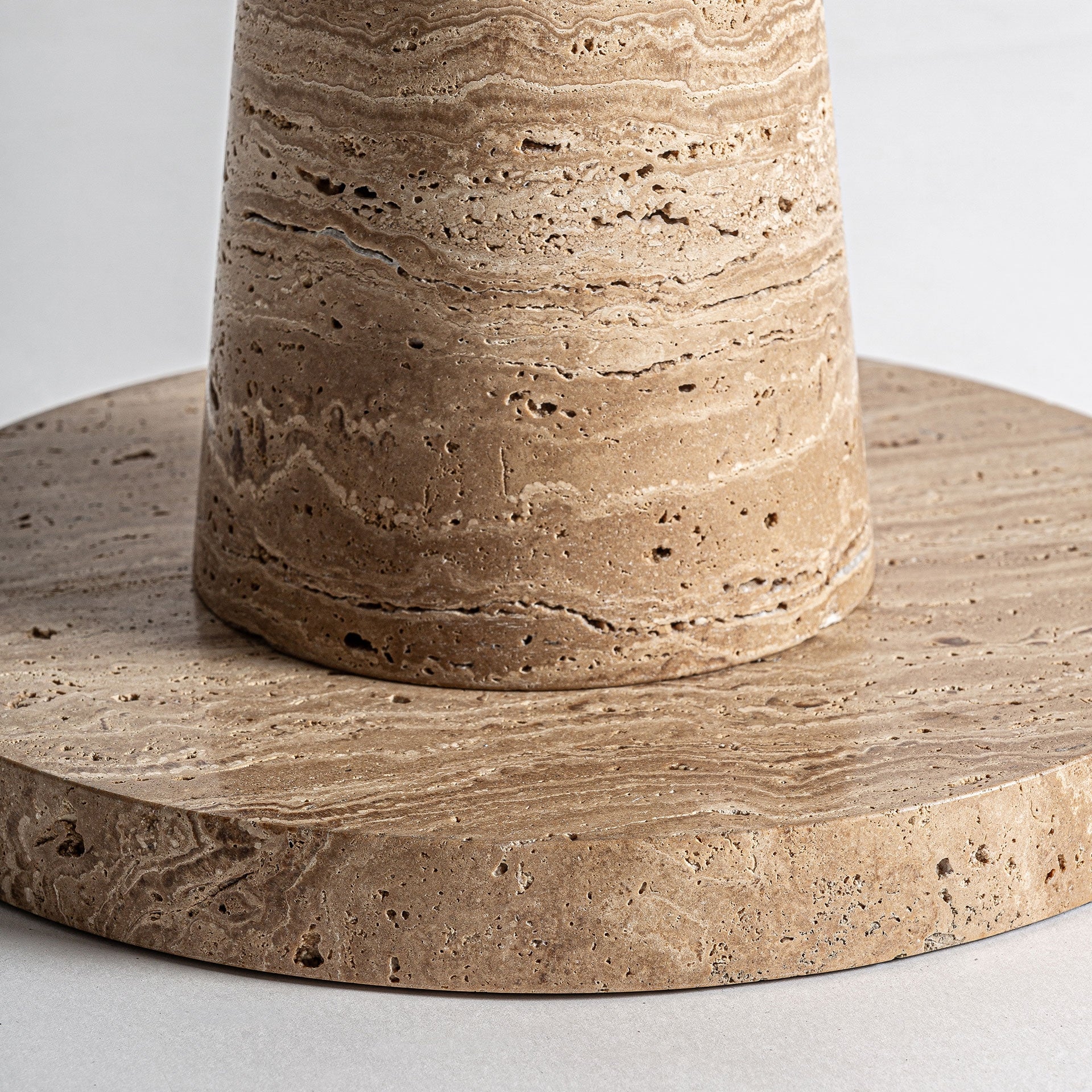 RUST Side Table Beige Marble with Metal Finish