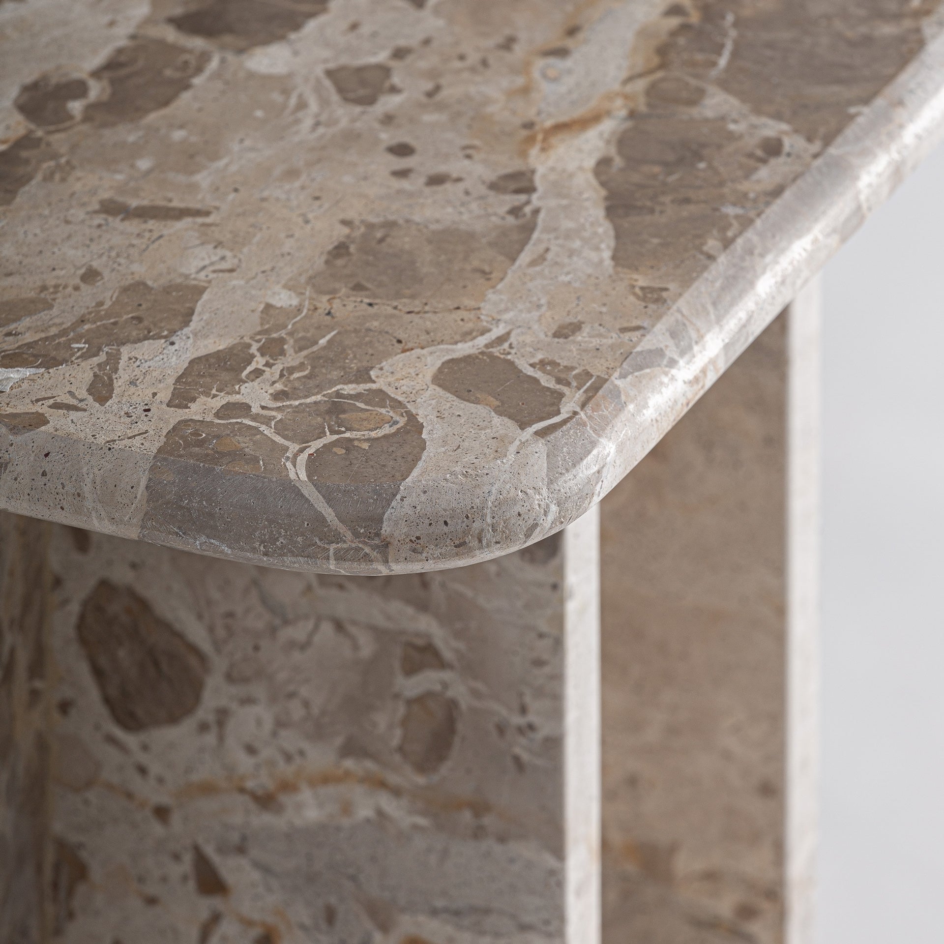 Beistelltisch SWALMEN beige Marmor