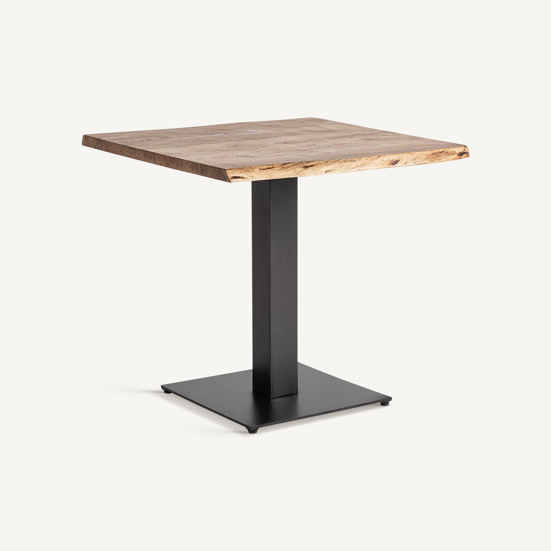 TINJAT Bar Table Acacia Wood with Black Base