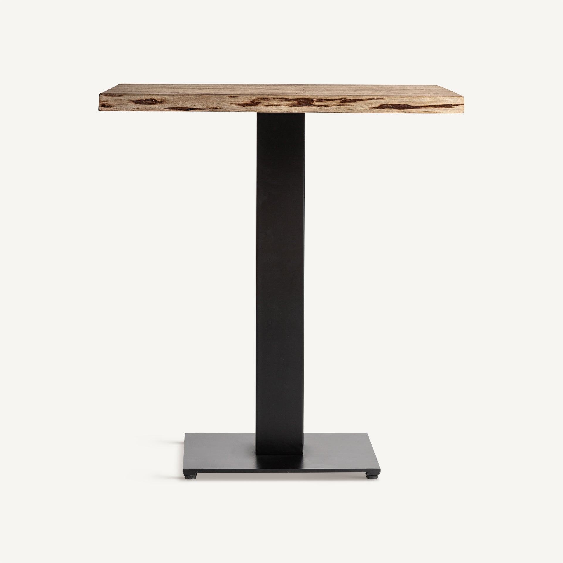 TINJAT Bar Table Acacia Wood with Black Base