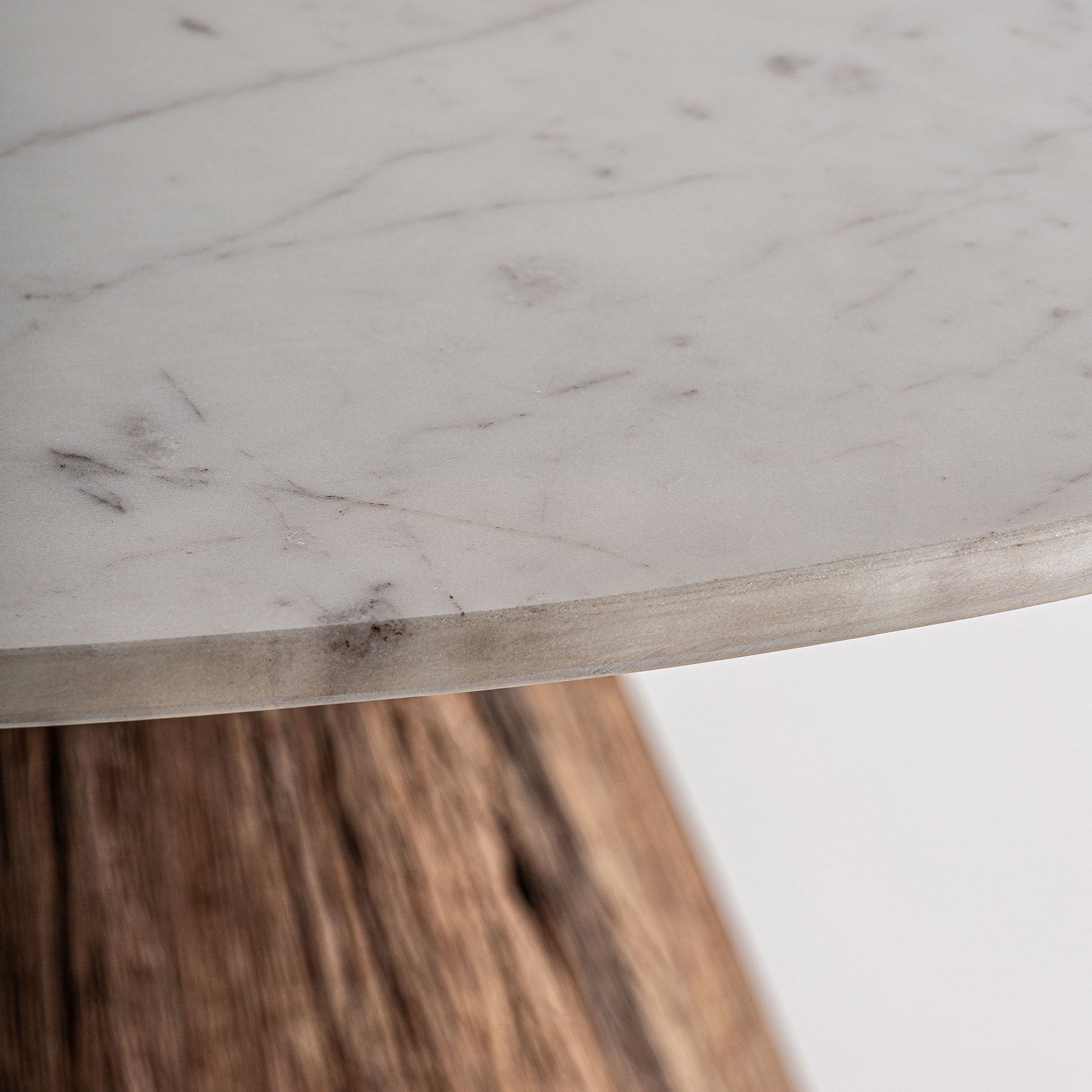 Round Table TOIGNE Tropical Wood with Marble Top