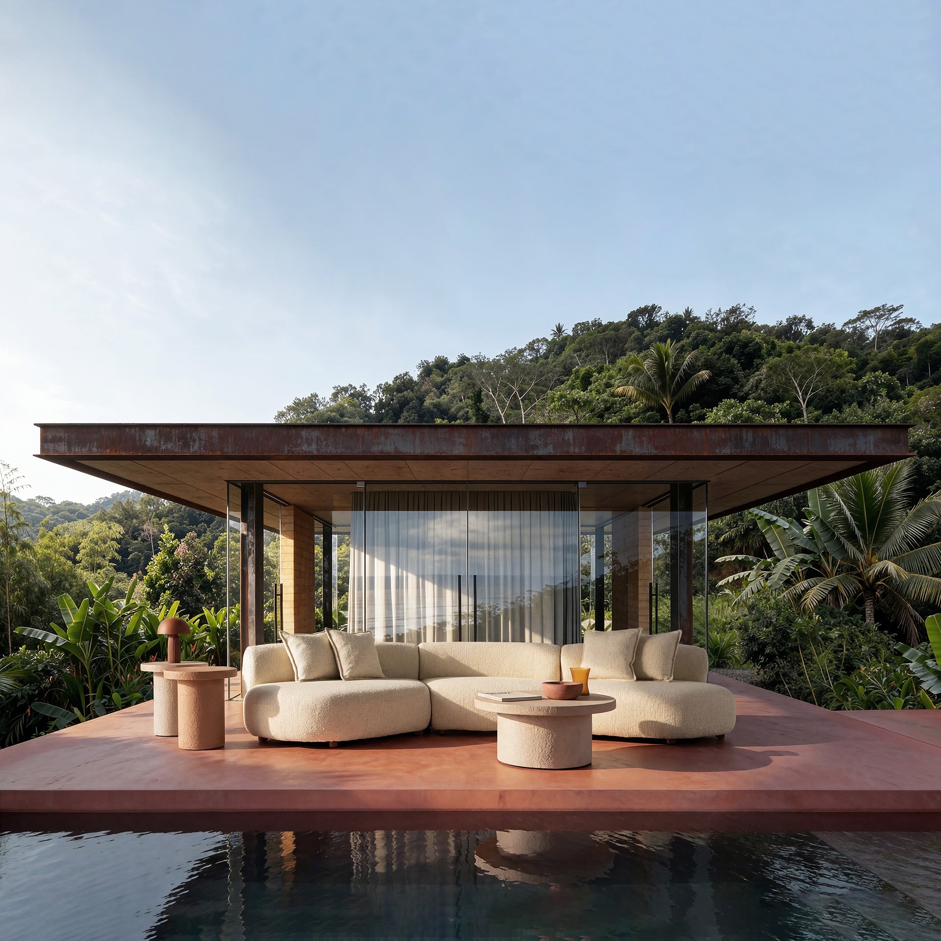 Outdoor Coffee Table BANFE Broken White