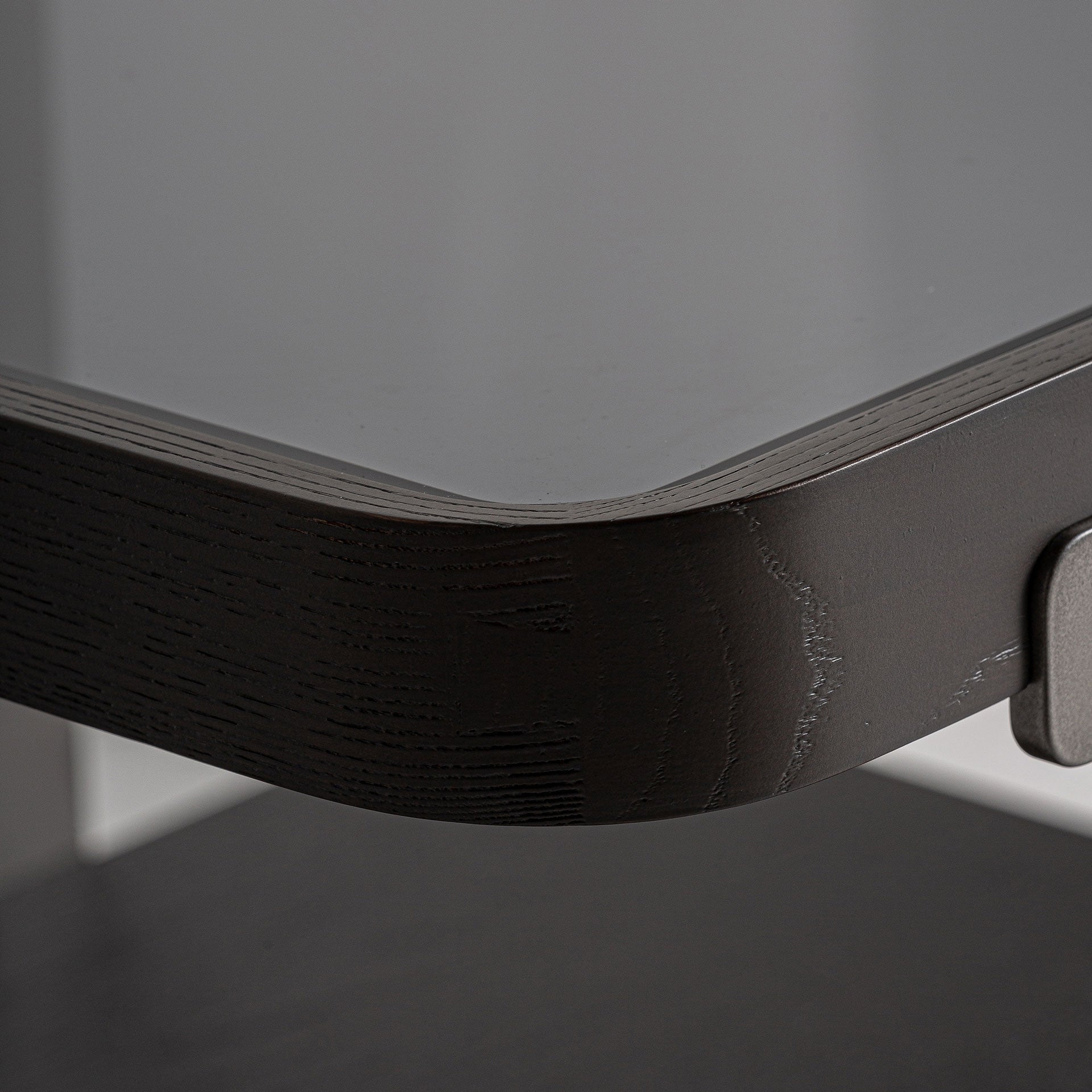 Kaffeetisch BREIL dunkles Eichenfurnier mit Glasplatte