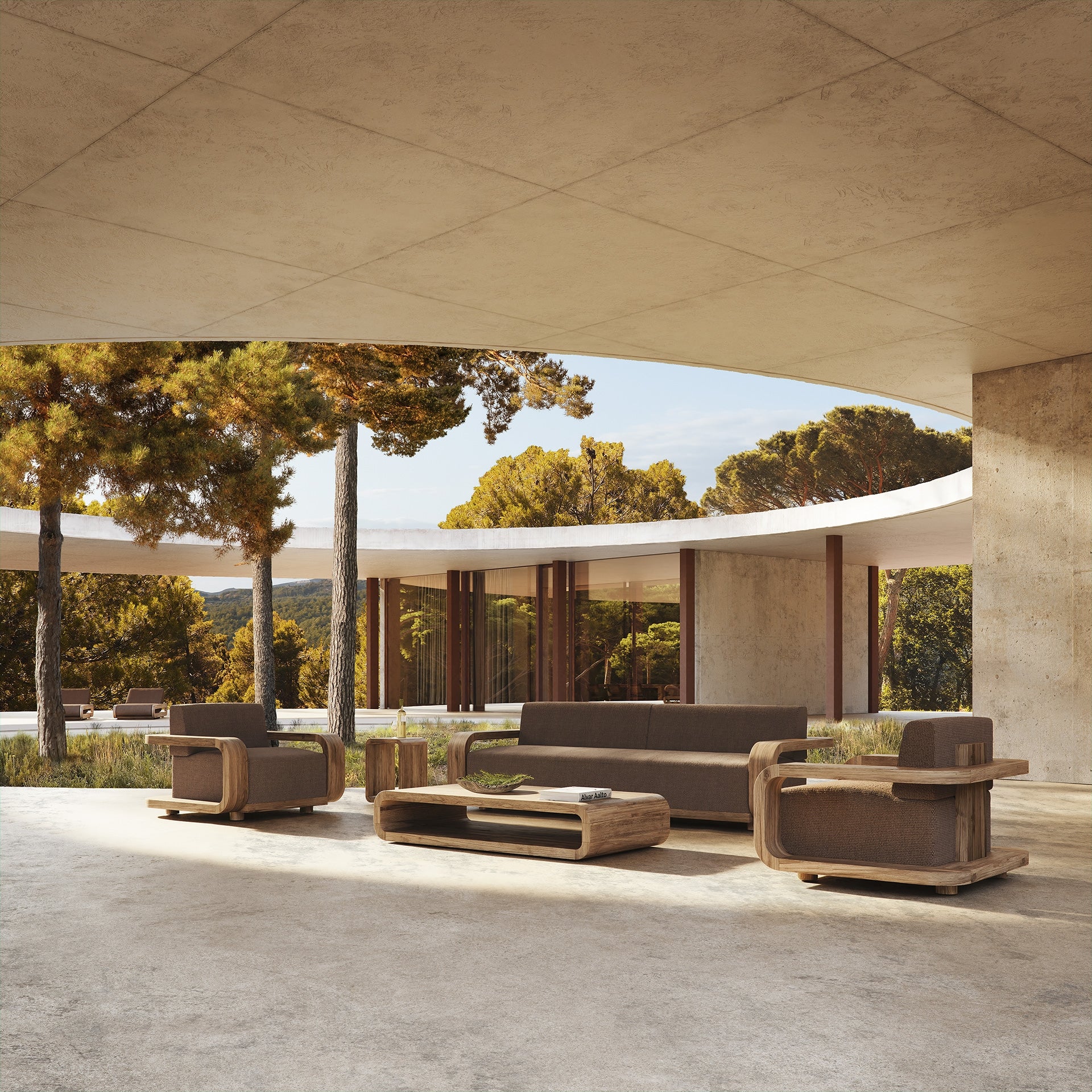 Couchtisch für den Außenbereich CORBA aus recyceltem Holz