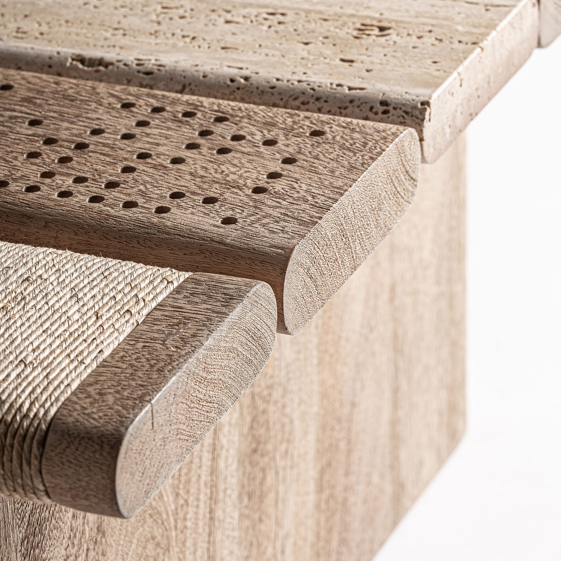 JACQUARD Coffee Table in Mango Wood with Marble